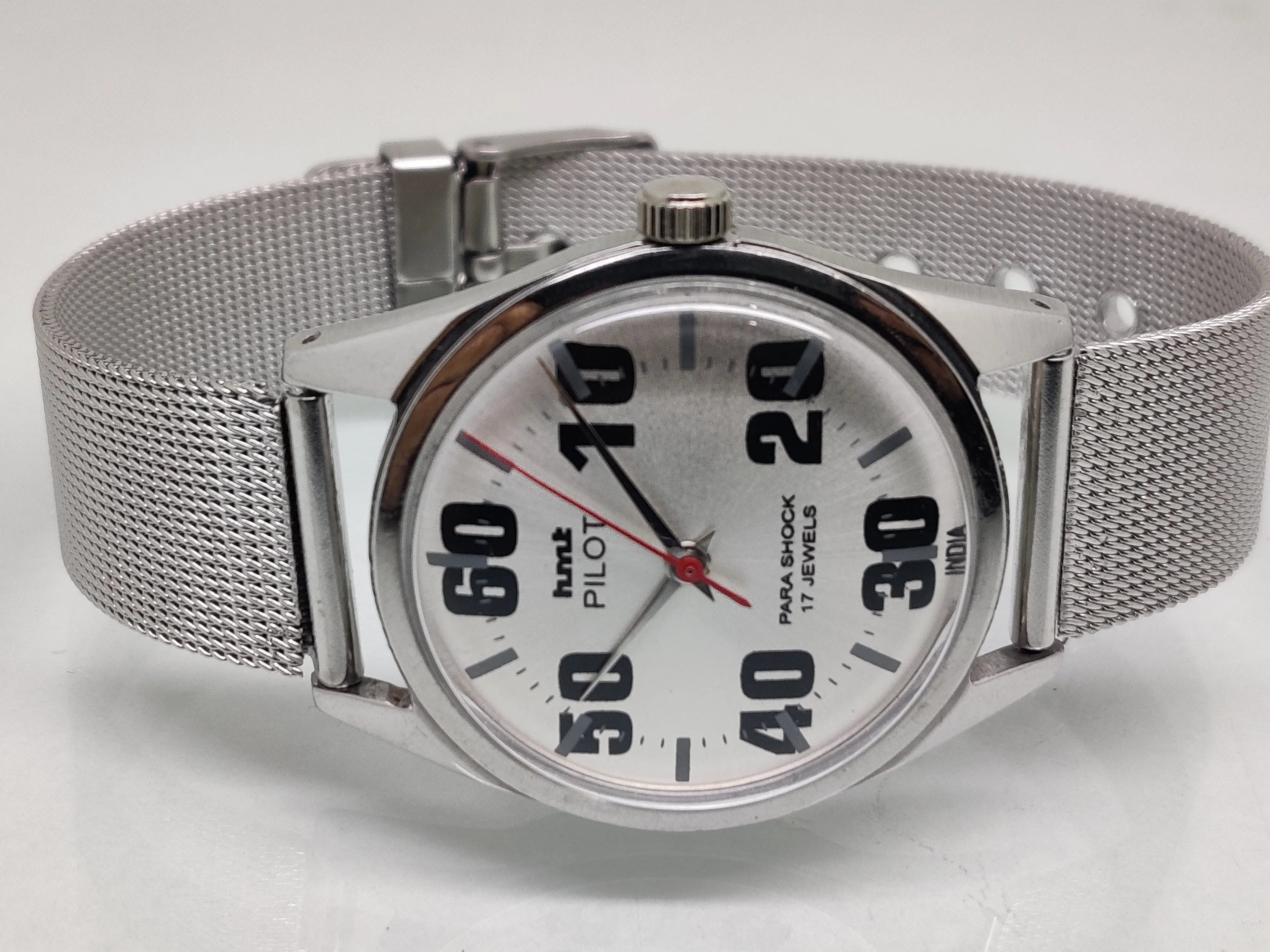 Hmt Pilot Mechanical Handwinding Movement stainless Steel Para Shock 17 Jewels Analog Dial Wrist Watch For Men National Watches