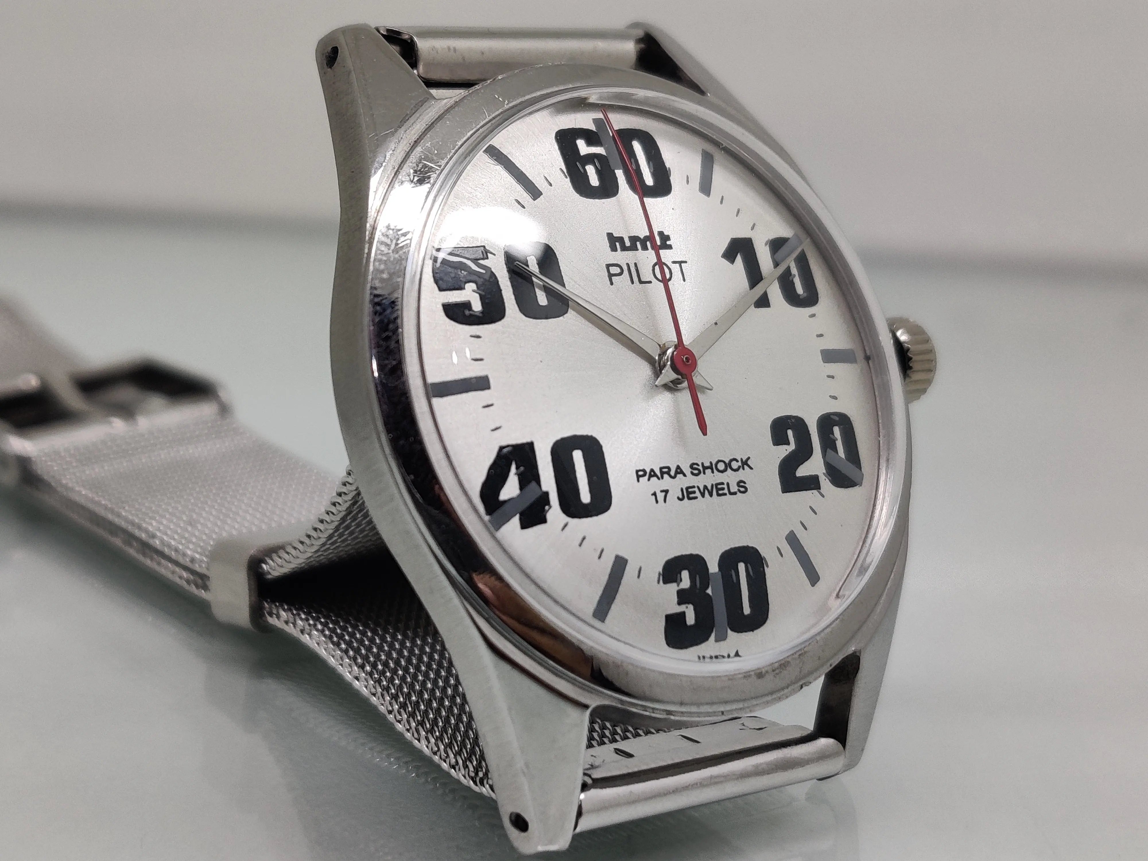 Hmt Pilot Mechanical Handwinding Movement stainless Steel Para Shock 17 Jewels Analog Dial Wrist Watch For Men National Watches