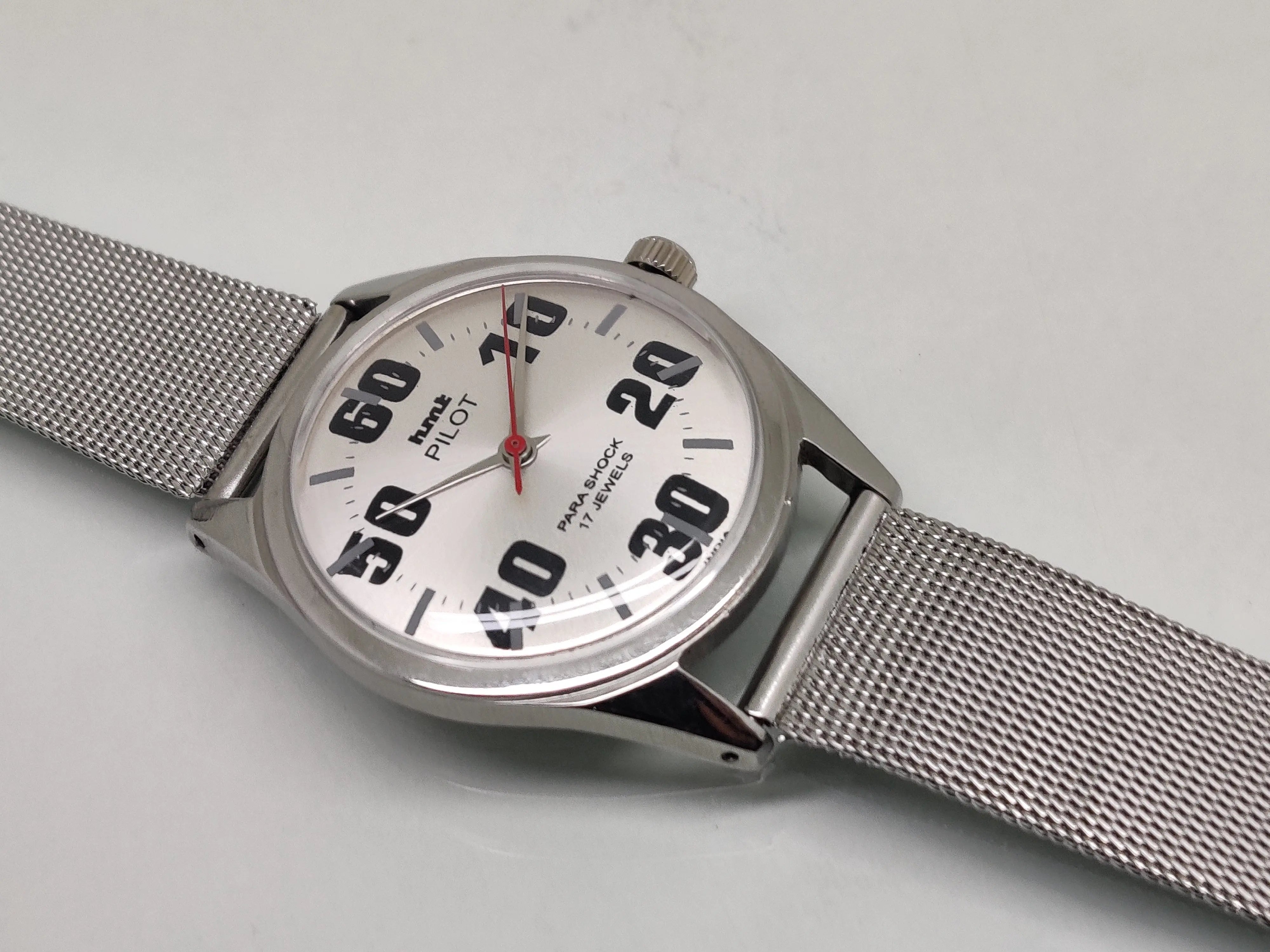 Hmt Pilot Mechanical Handwinding Movement stainless Steel Para Shock 17 Jewels Analog Dial Wrist Watch For Men National Watches