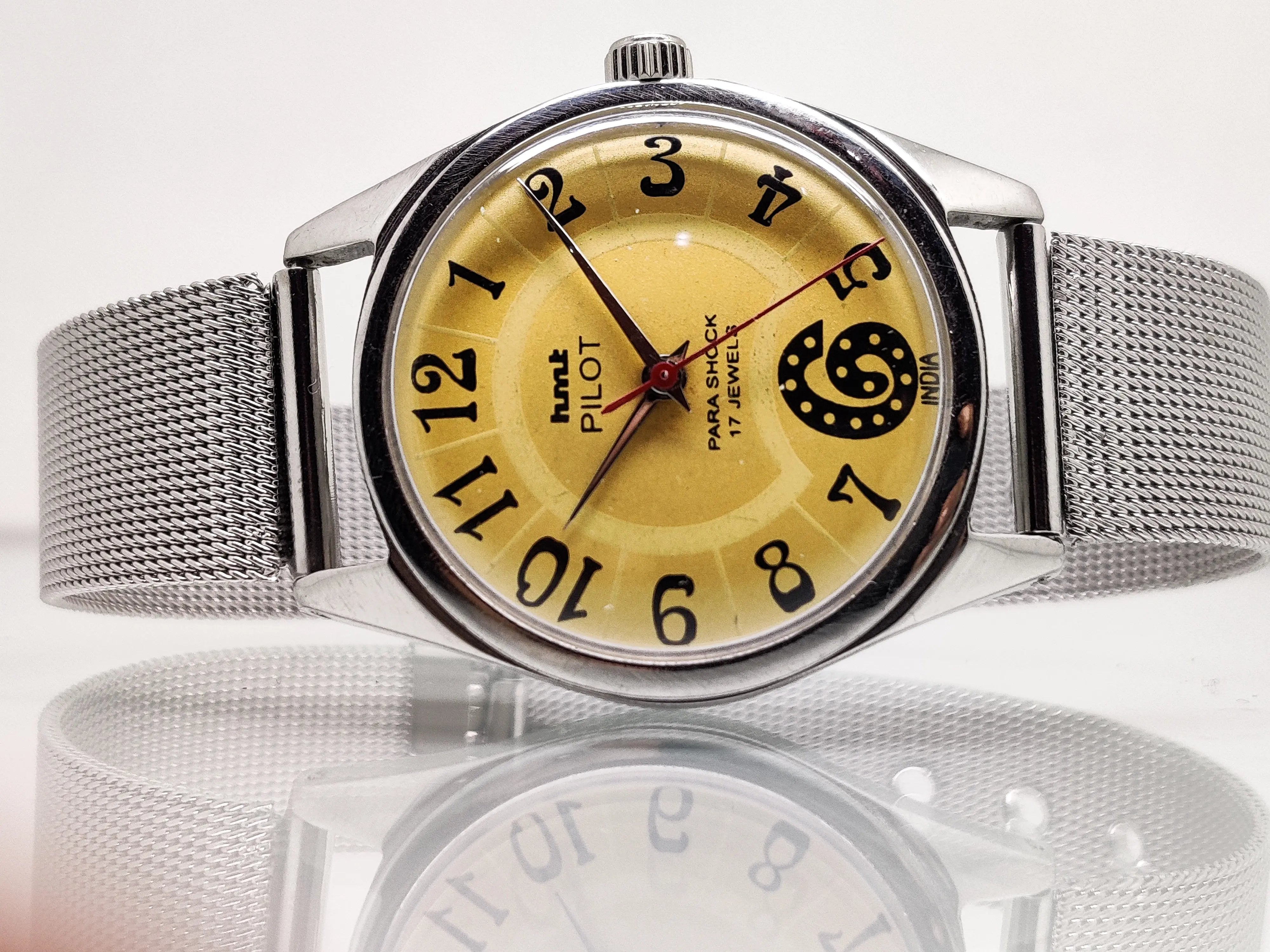 Hmt Pilot Mechanical Handwinding Movement stainless Steel Para Shock 17 Jewels Analog Dial Wrist Watch For Men National Watches