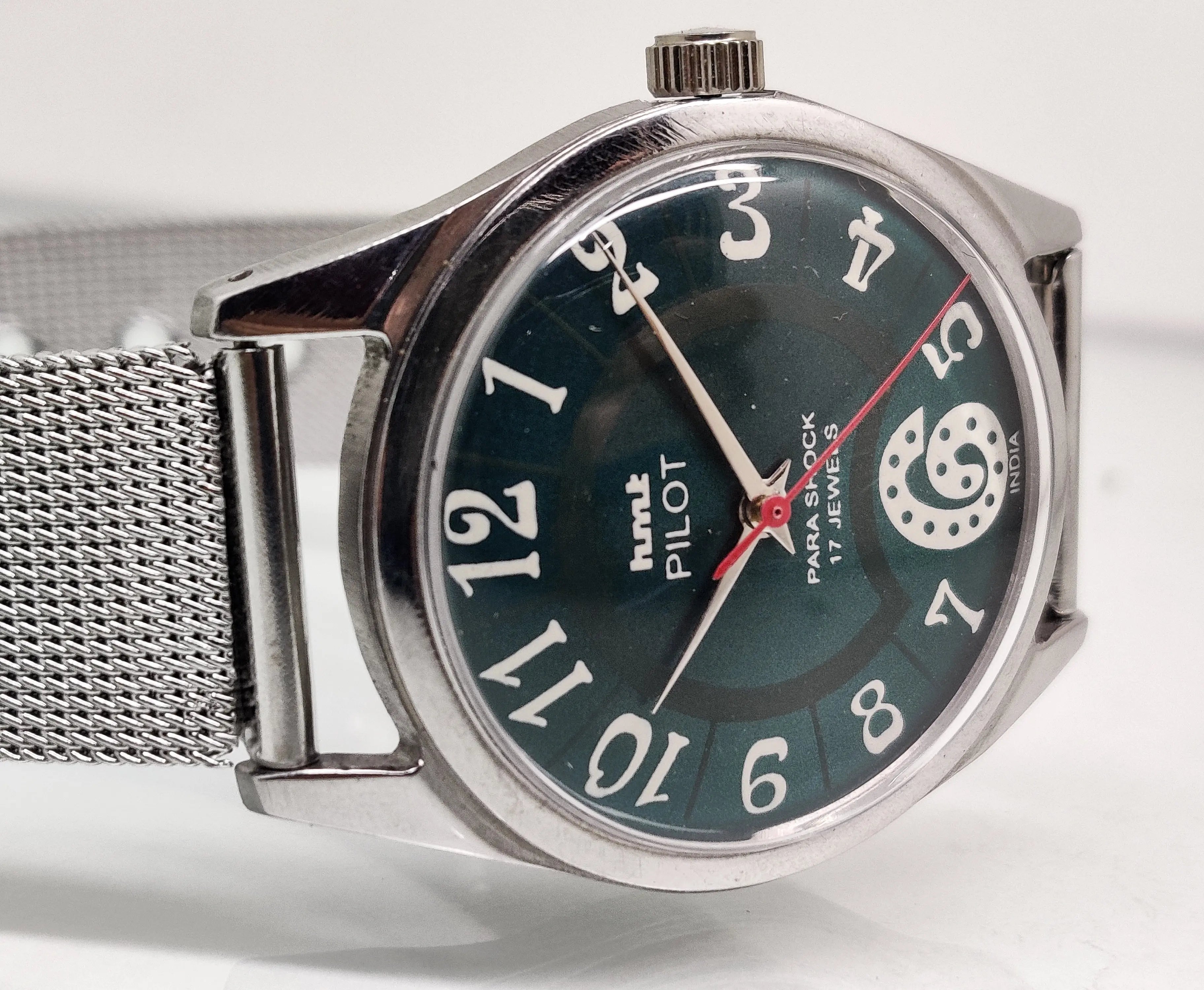 Hmt Pilot Mechanical Handwinding Movement stainless Steel Para Shock 17 Jewels Analog Dial Wrist Watch For Men National Watches