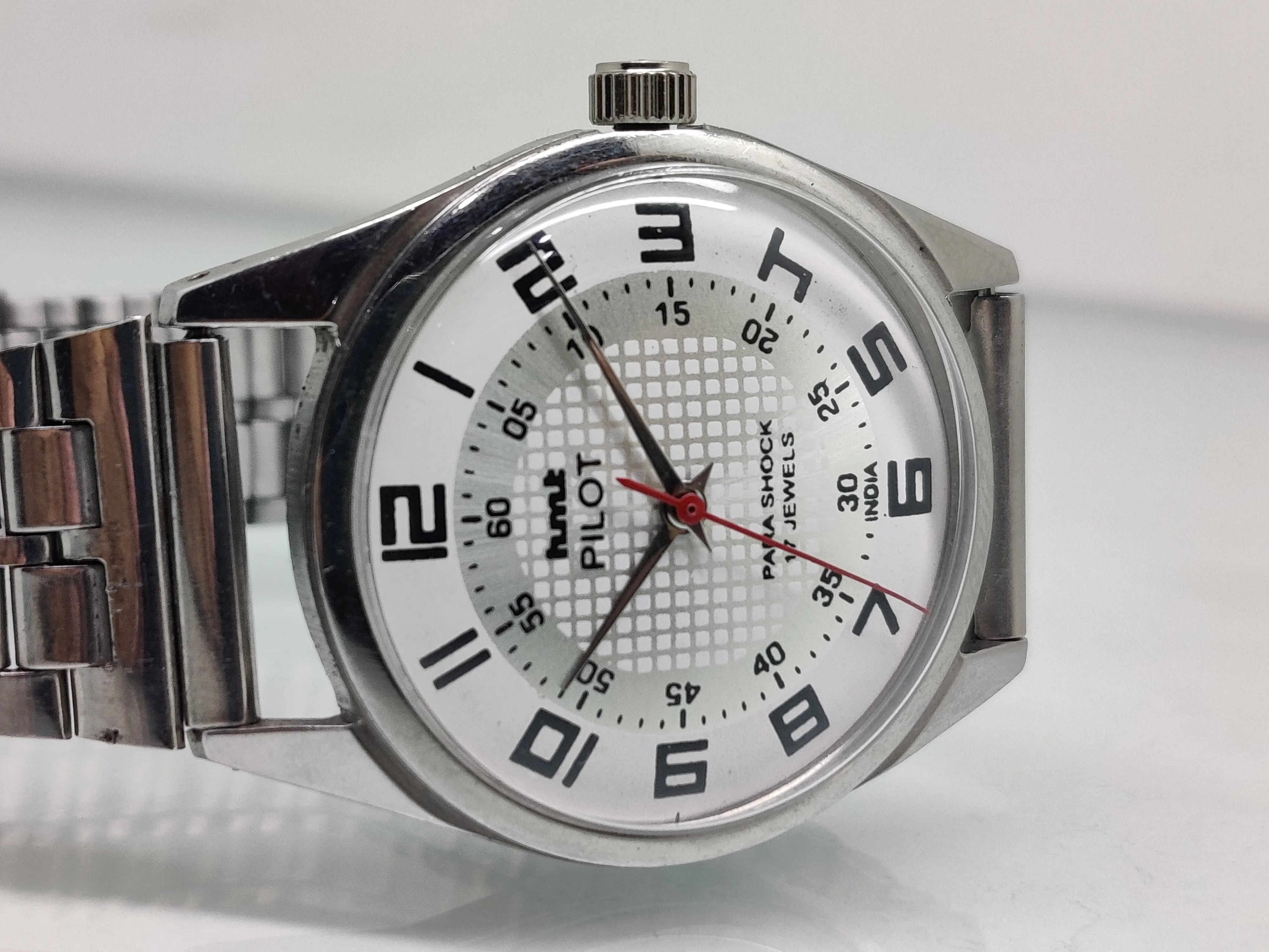 Hmt Pilot Mechanical Handwinding Movement stainless Steel Para Shock 17 Jewels Analog Dial Wrist Watch For Men National Watches