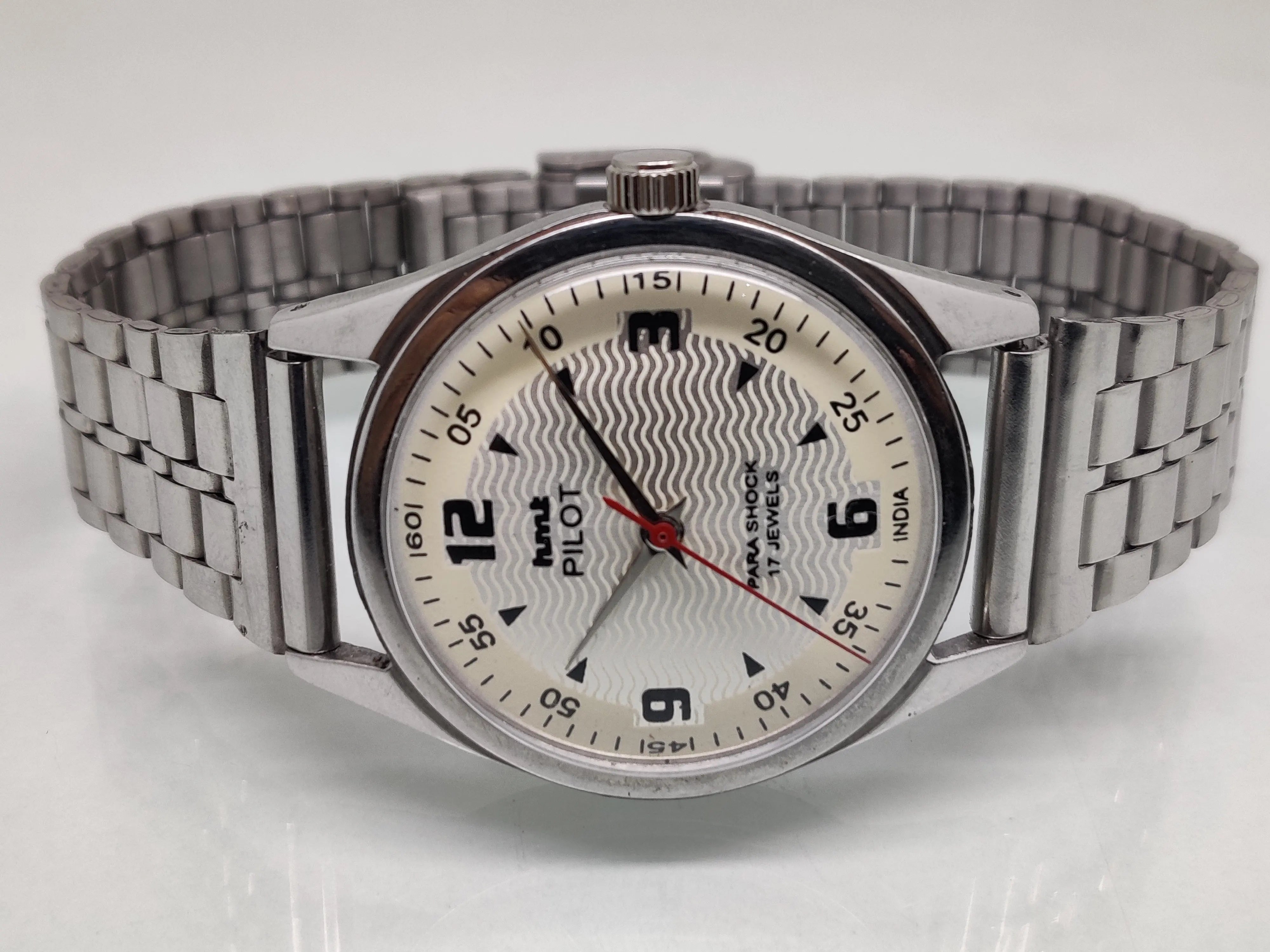Hmt Pilot Mechanical Handwinding Movement stainless Steel Para Shock 17 Jewels Analog Dial Wrist Watch For Men National Watches