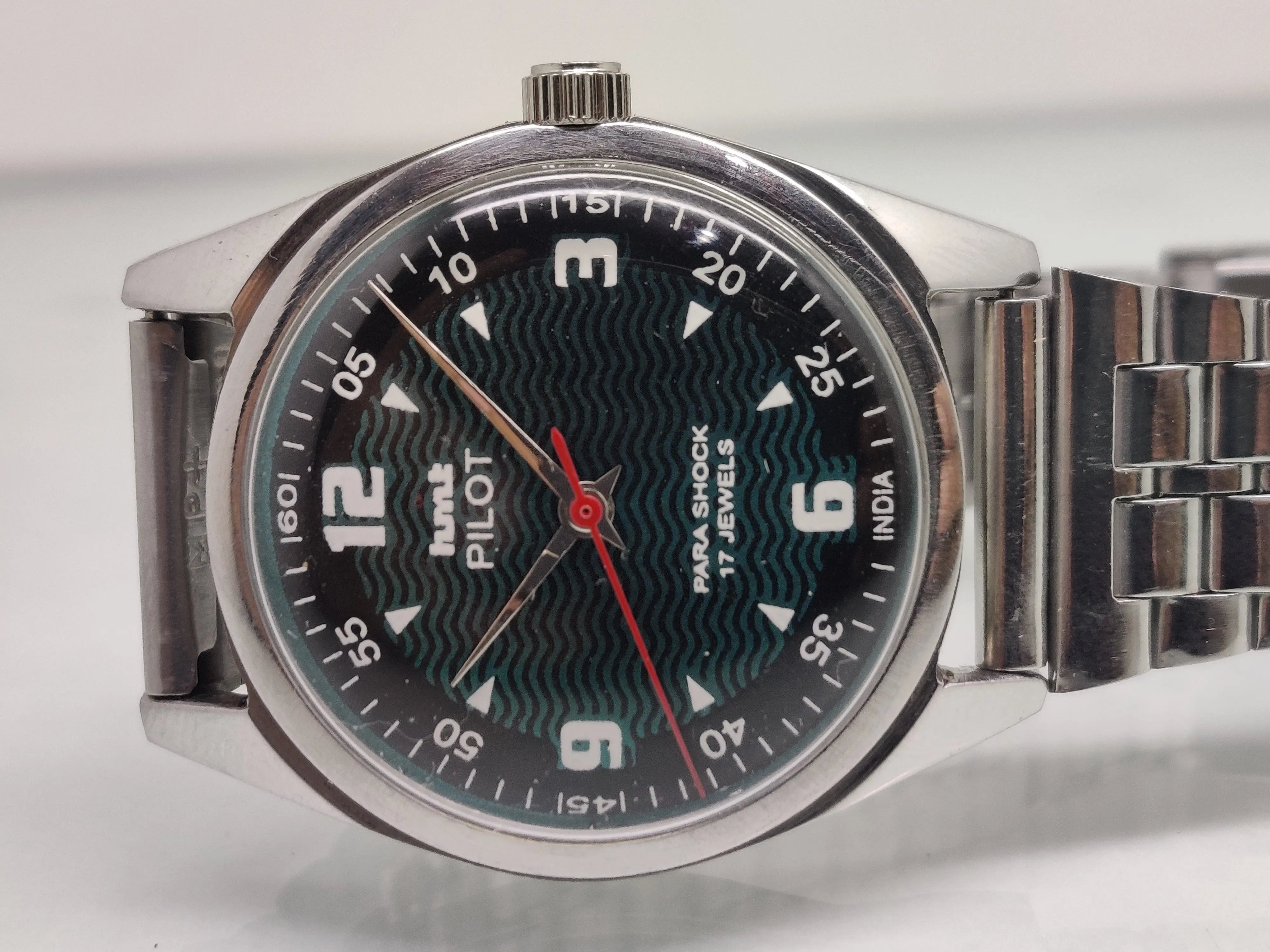 Hmt Pilot Mechanical Handwinding Movement stainless Steel Para Shock 17 Jewels Analog Dial Wrist Watch For Men National Watches