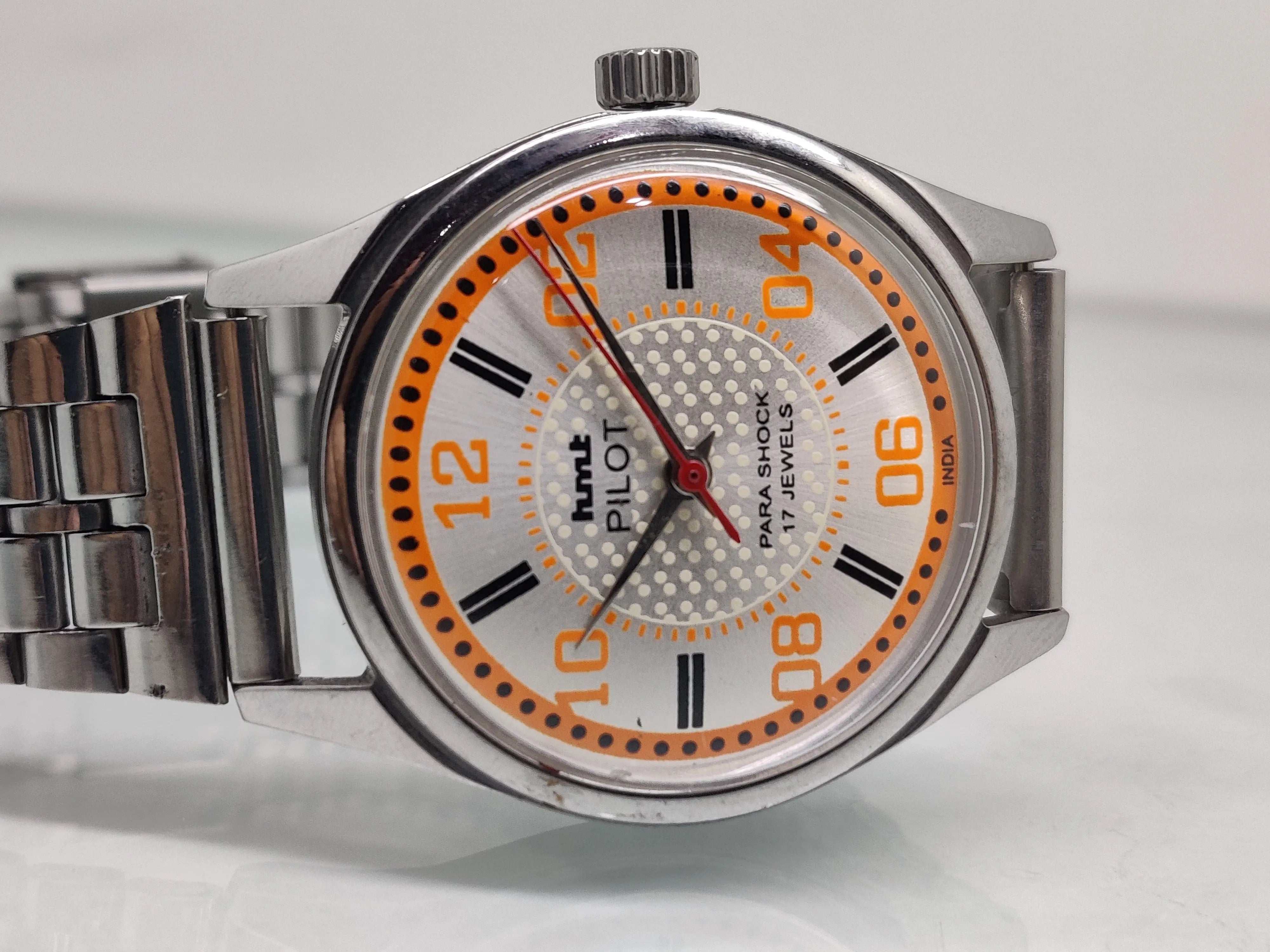 Hmt Pilot Mechanical Handwinding Movement stainless Steel Para Shock 17 Jewels Analog Dial Wrist Watch For Men National Watches