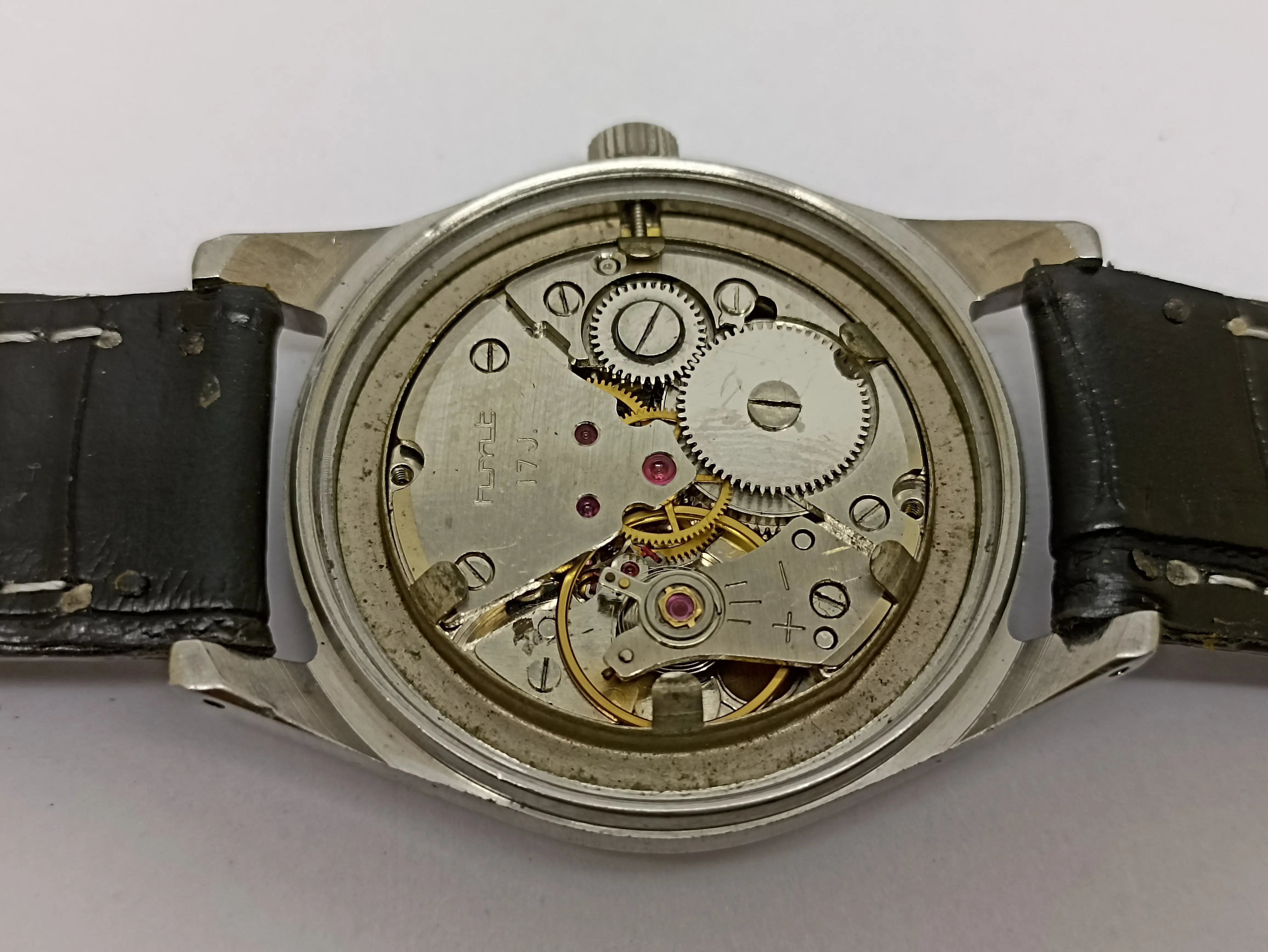Hmt Pilot Mechanical Handwinding Movement stainless Steel Para Shock 17 Jewels Analog Dial Wrist Watch For Men National Watches