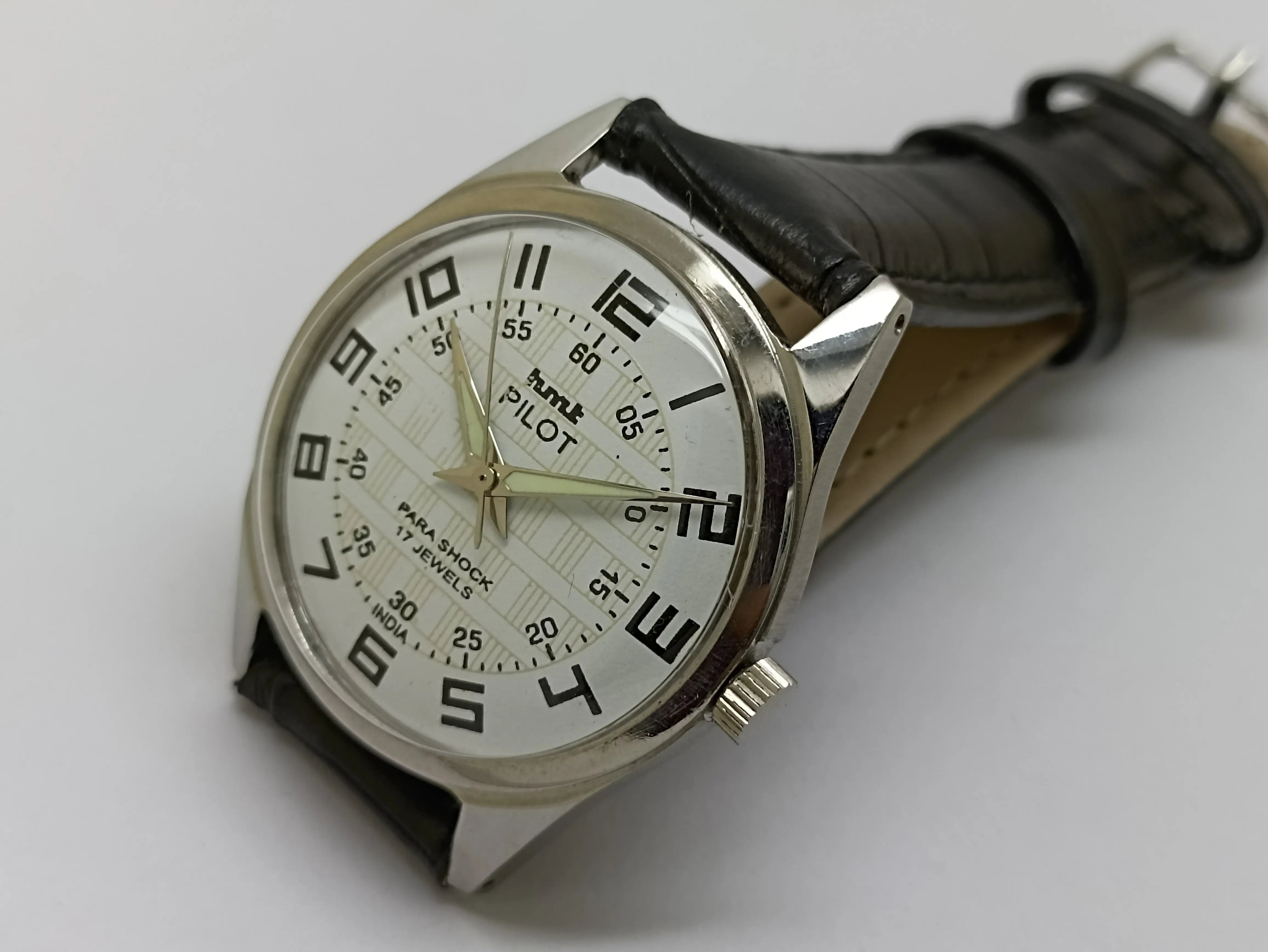 Hmt Pilot Mechanical Handwinding Movement stainless Steel Para Shock 17 Jewels Analog Dial Wrist Watch For Men National Watches