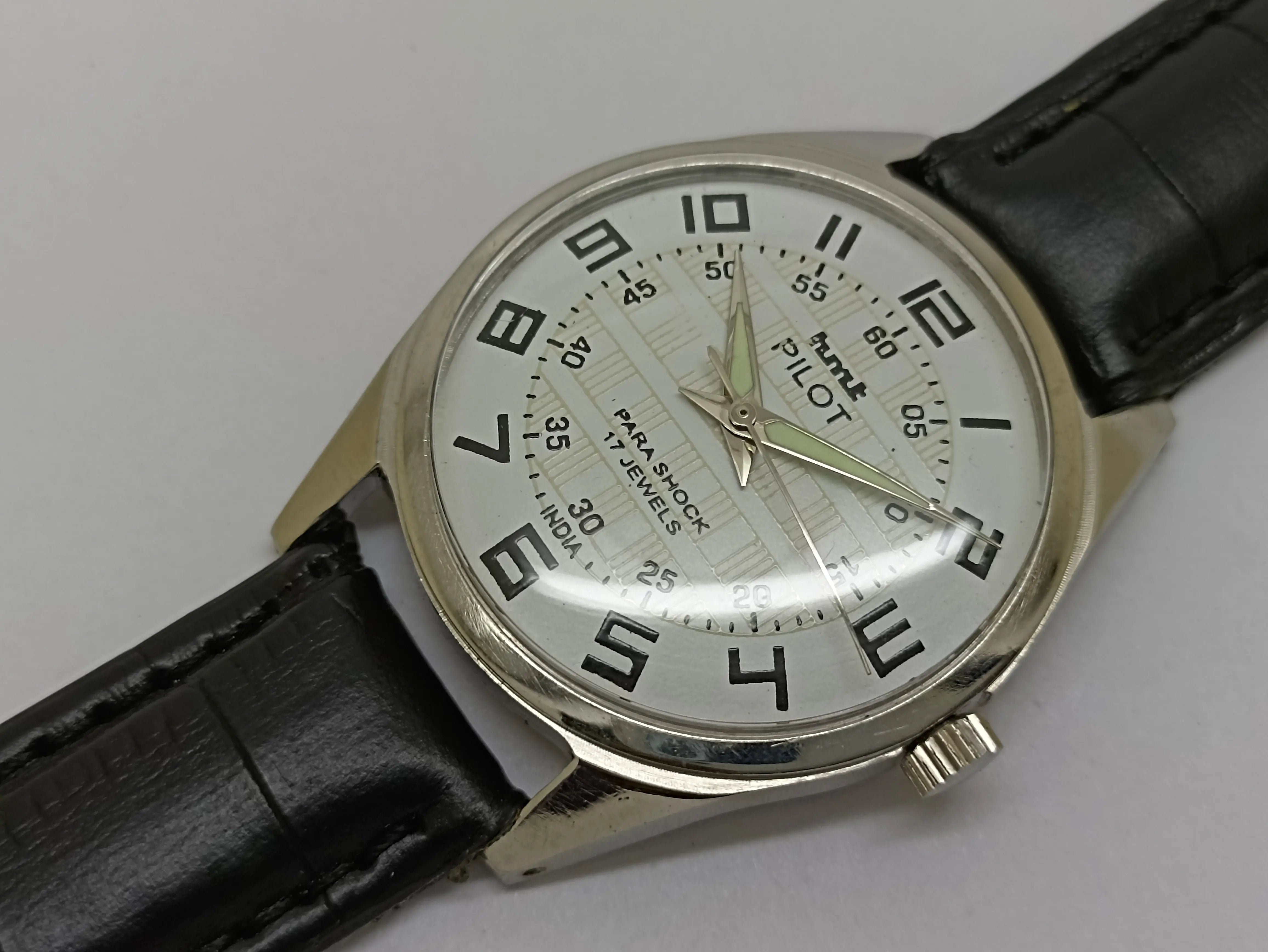 Hmt Pilot Mechanical Handwinding Movement stainless Steel Para Shock 17 Jewels Analog Dial Wrist Watch For Men National Watches