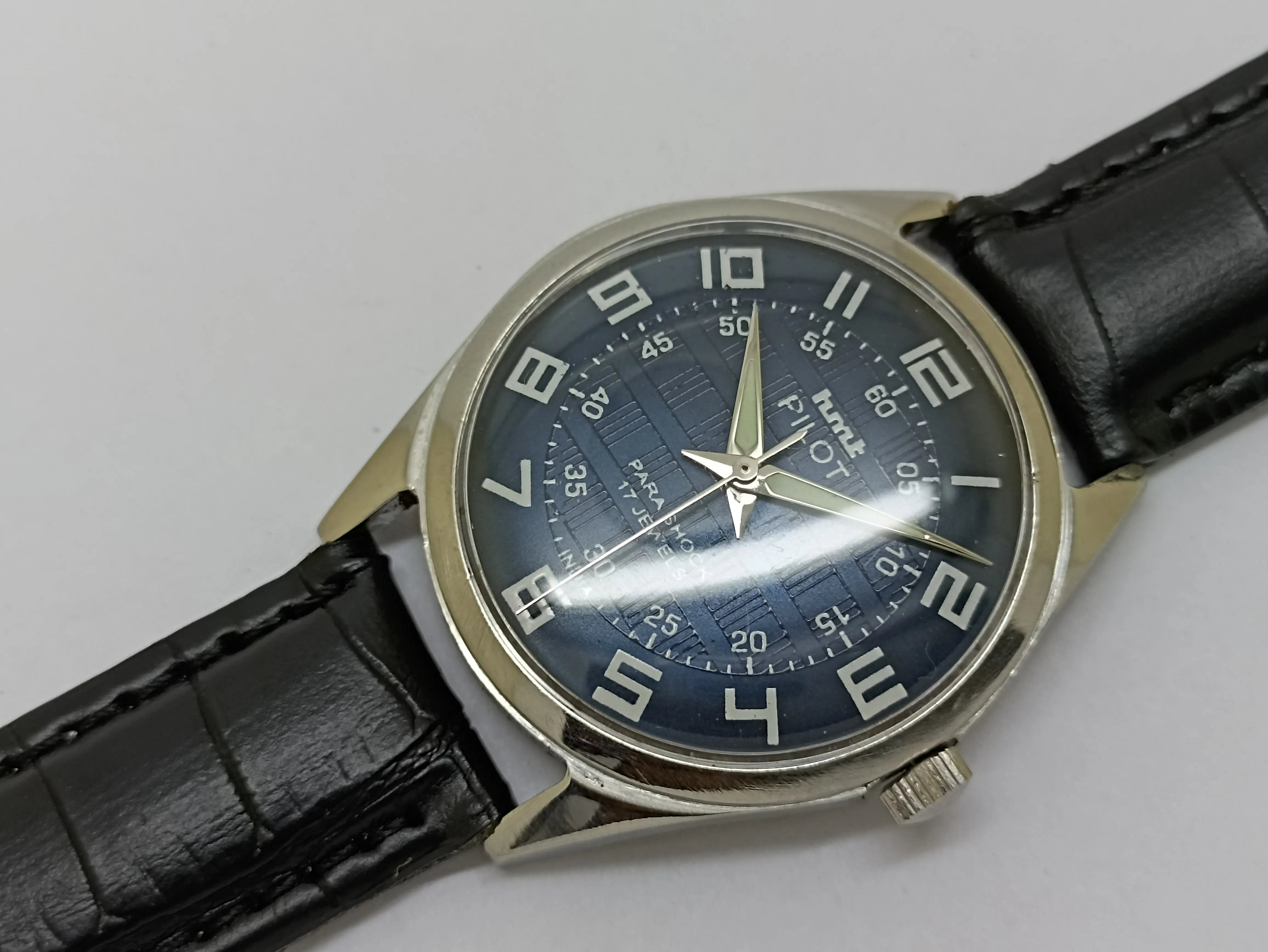 Hmt Pilot Mechanical Handwinding Movement stainless Steel Para Shock 17 Jewels Analog Dial Wrist Watch For Men National Watches