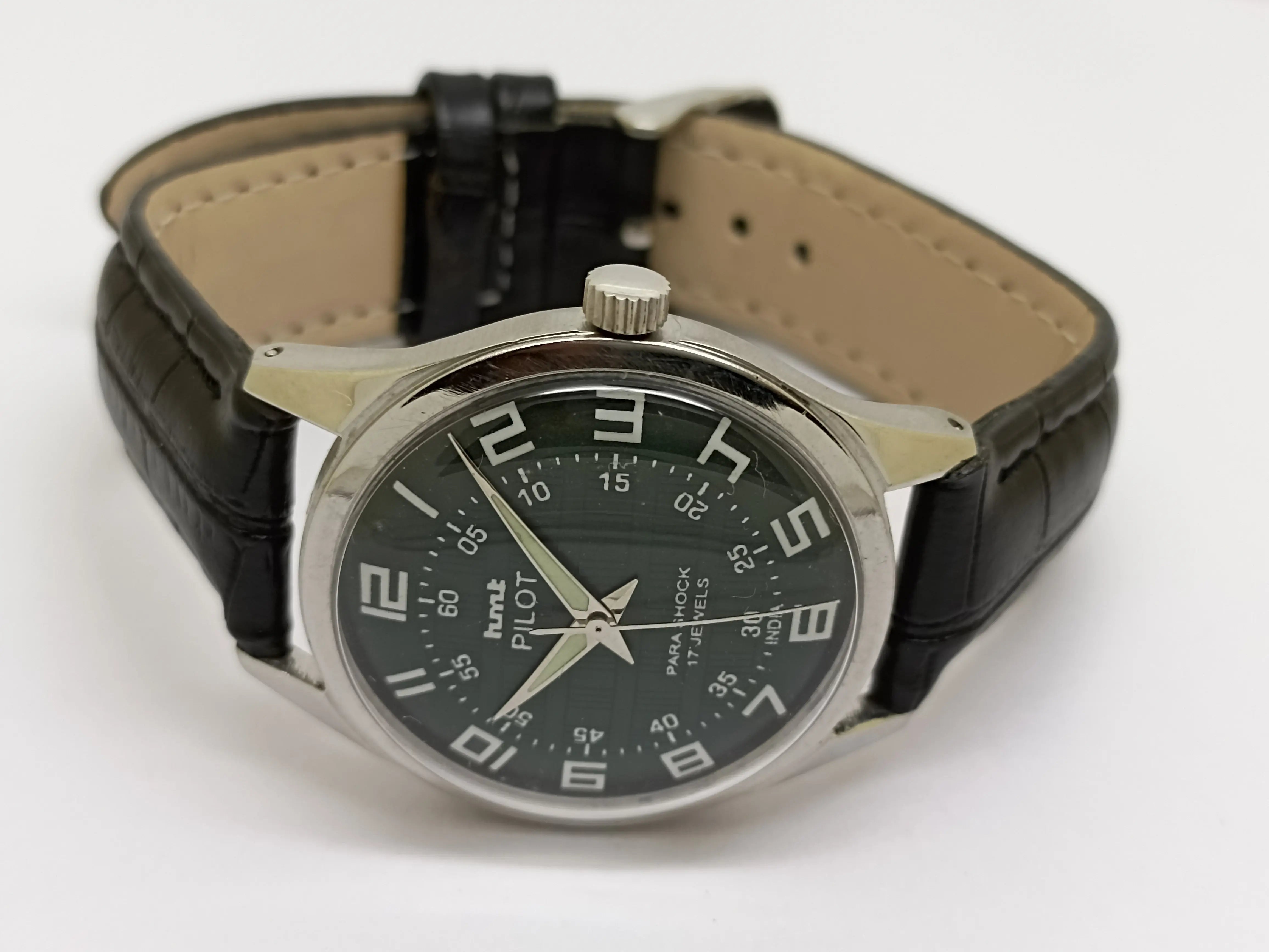 Hmt Pilot Mechanical Handwinding Movement stainless Steel Para Shock 17 Jewels Analog Dial Wrist Watch For Men National Watches