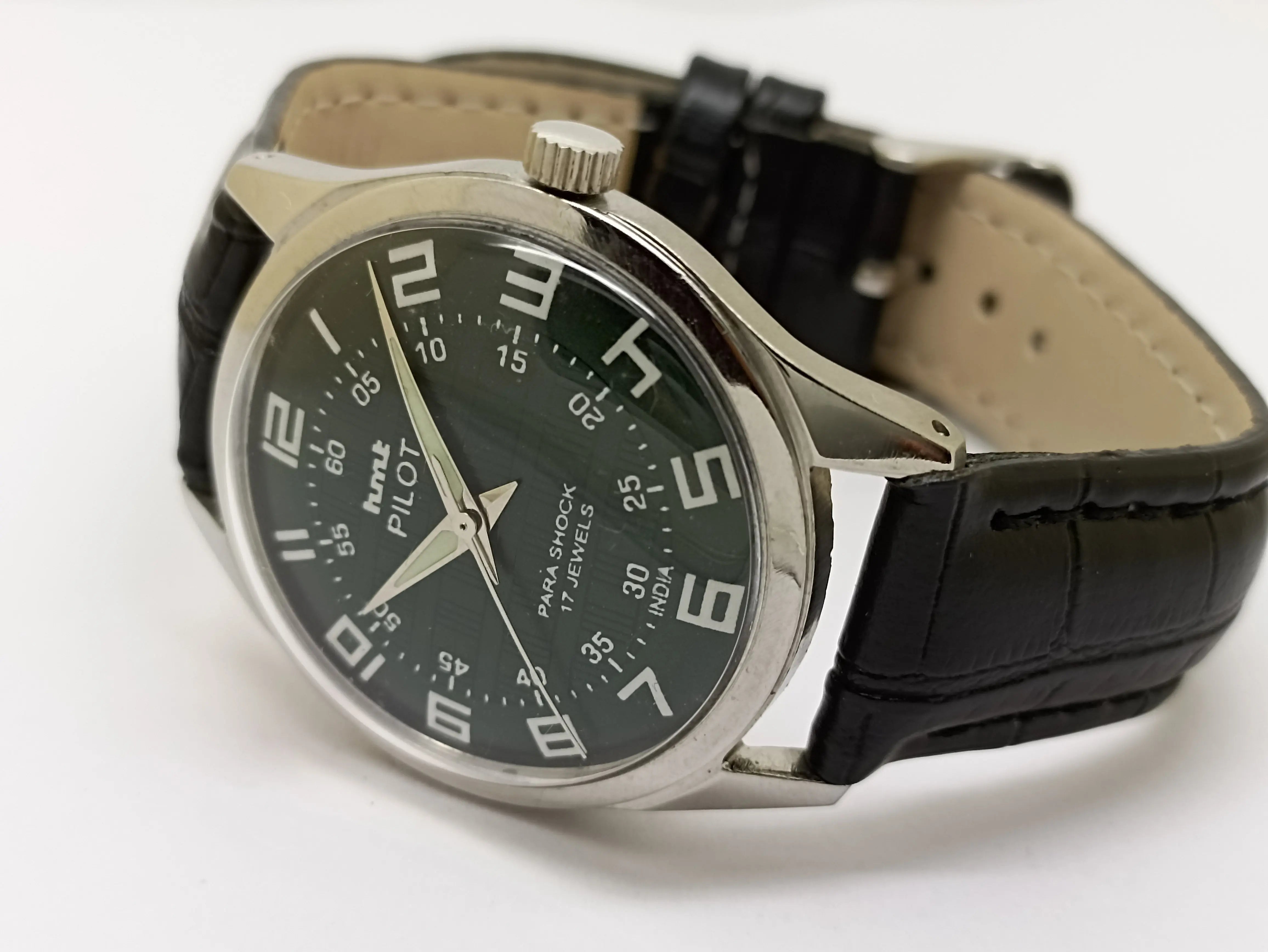 Hmt Pilot Mechanical Handwinding Movement stainless Steel Para Shock 17 Jewels Analog Dial Wrist Watch For Men National Watches