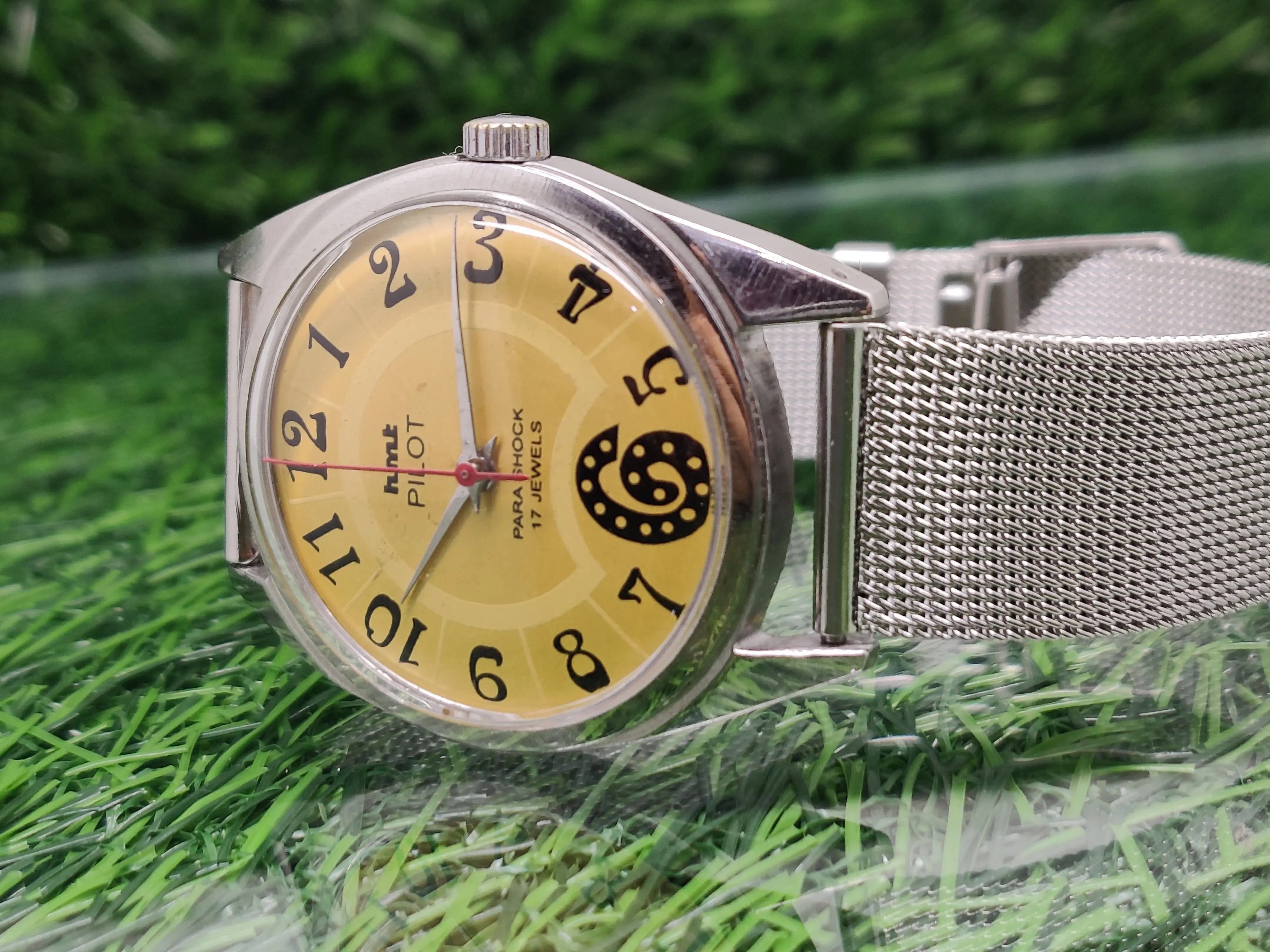Hmt Pilot Mechanical Handwinding Movement stainless Steel Para Shock 17 Jewels Analog Dial Wrist Watch For Men National Watches