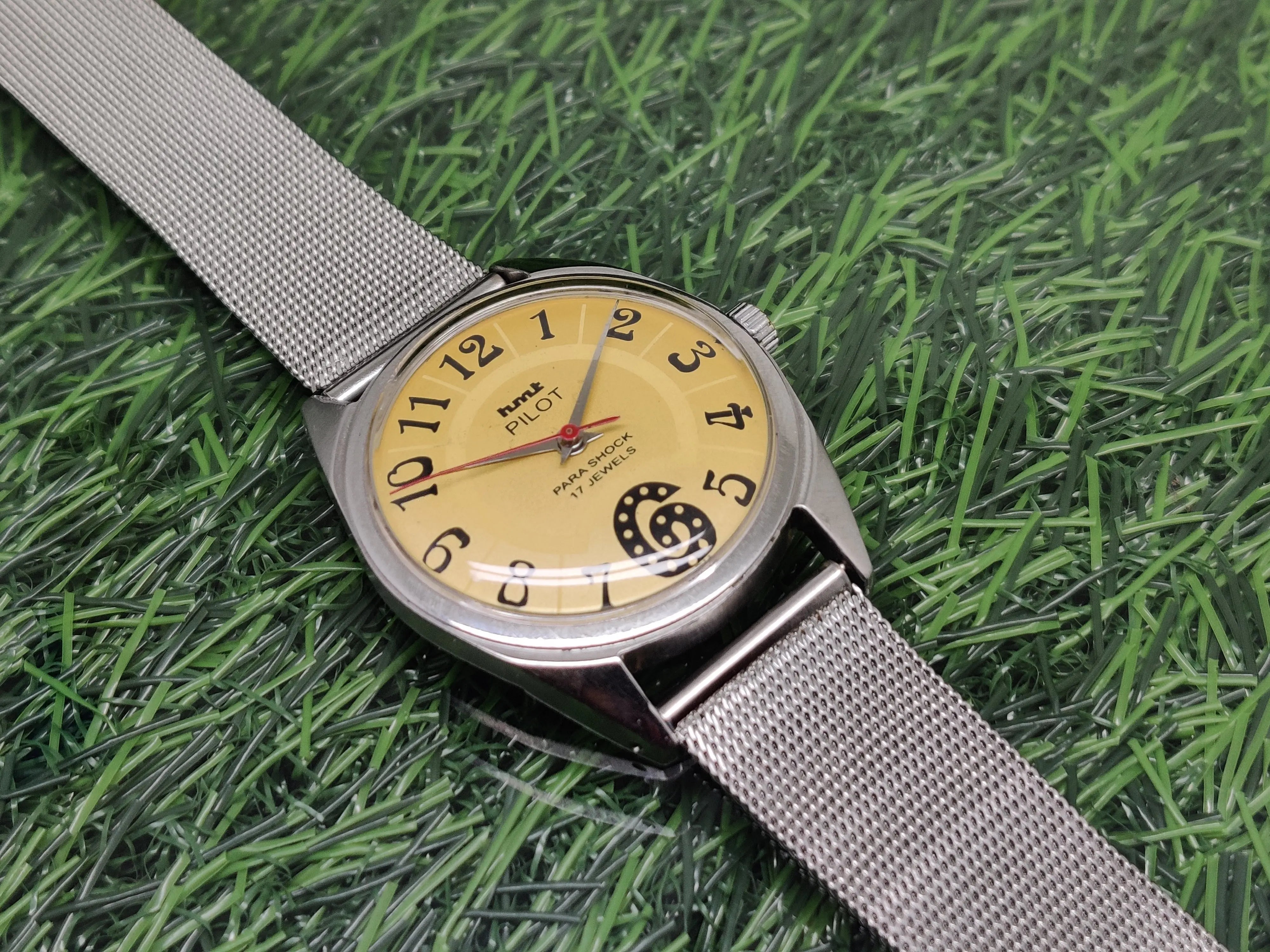 Hmt Pilot Mechanical Handwinding Movement stainless Steel Para Shock 17 Jewels Analog Dial Wrist Watch For Men National Watches
