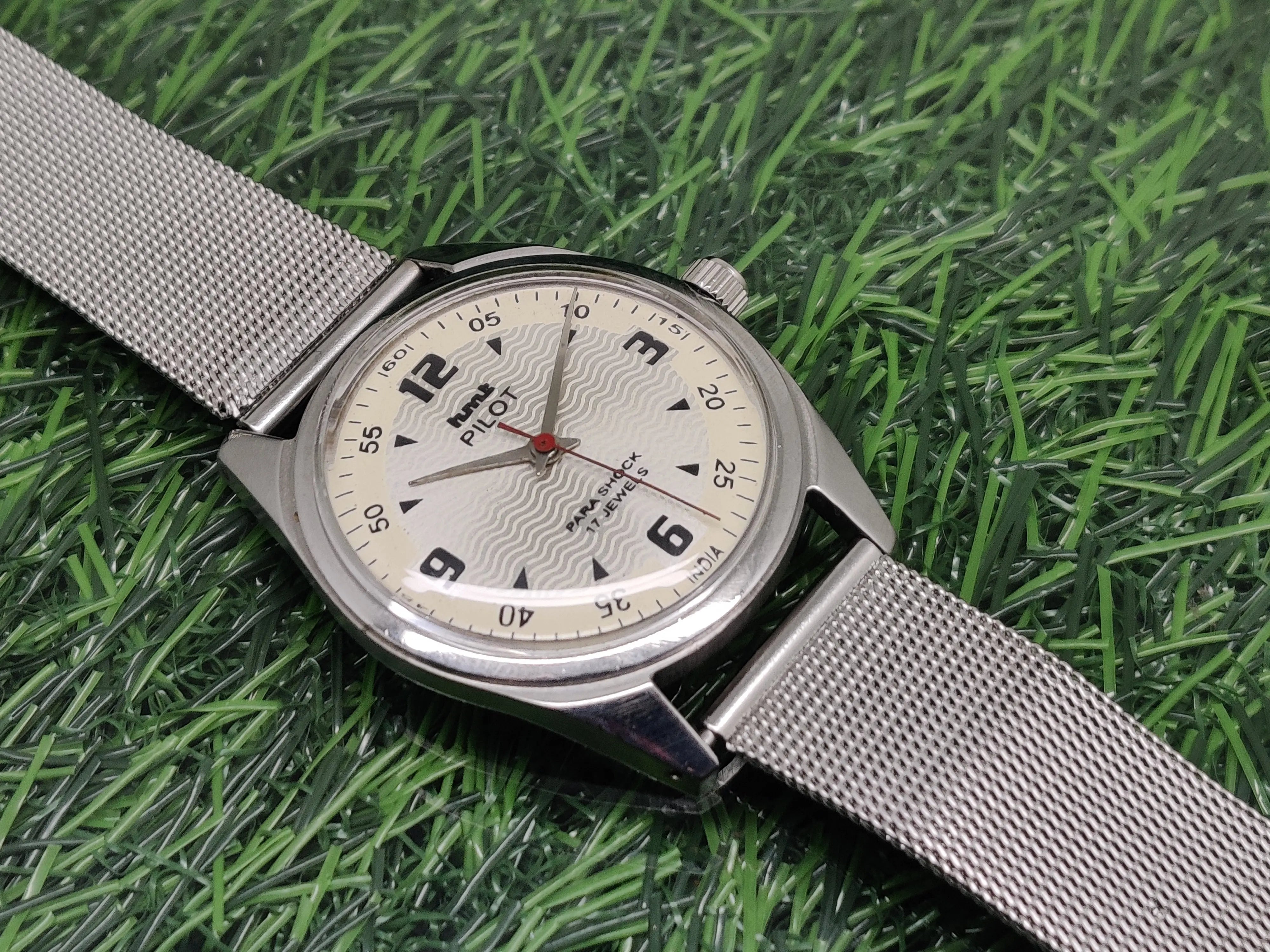 Hmt Pilot Mechanical Handwinding Movement stainless Steel Para Shock 17 Jewels Analog Dial Wrist Watch For Men National Watches