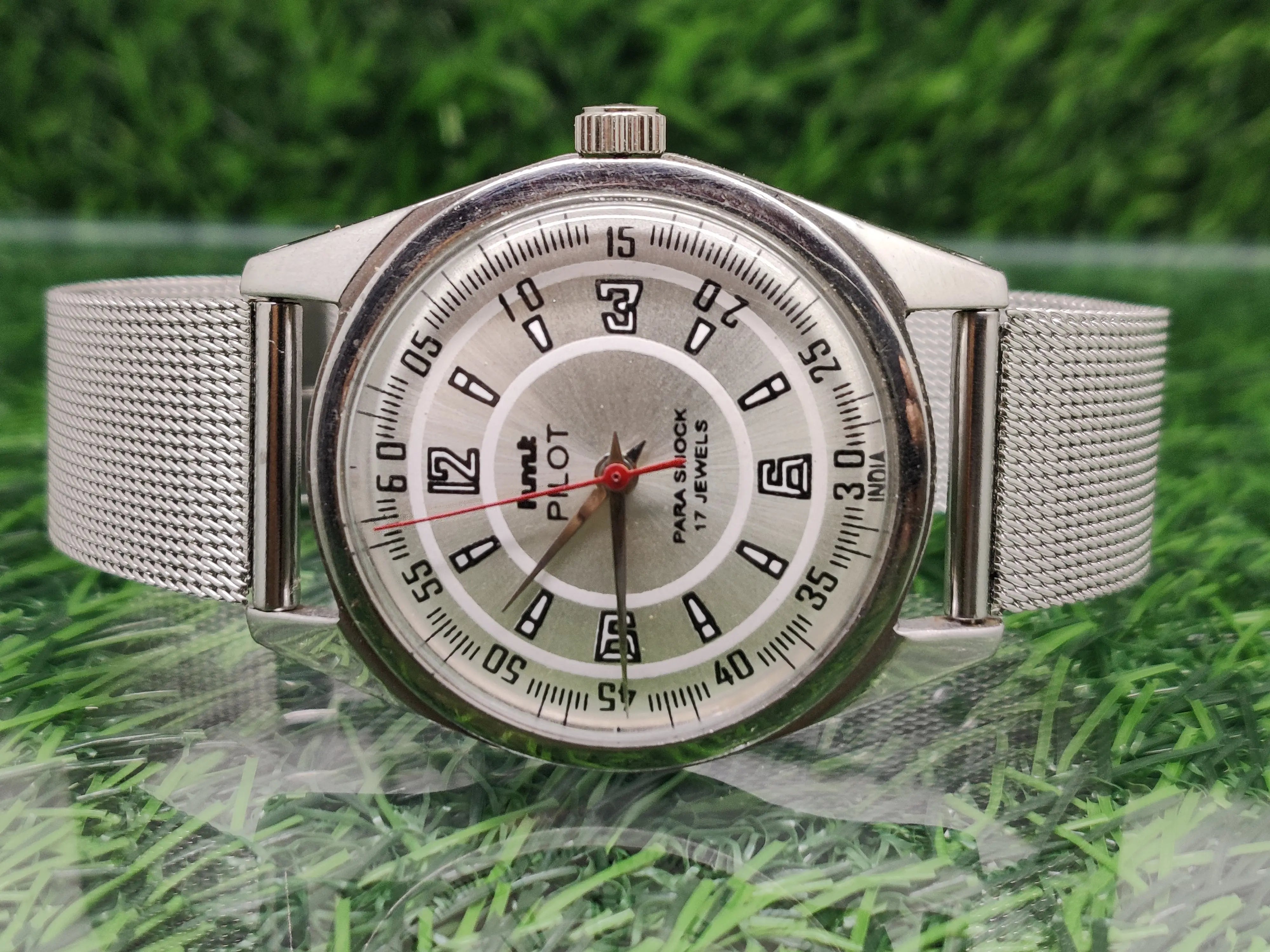 Hmt Pilot Mechanical Handwinding Movement stainless Steel Para Shock 17 Jewels Analog Dial Wrist Watch For Men National Watches