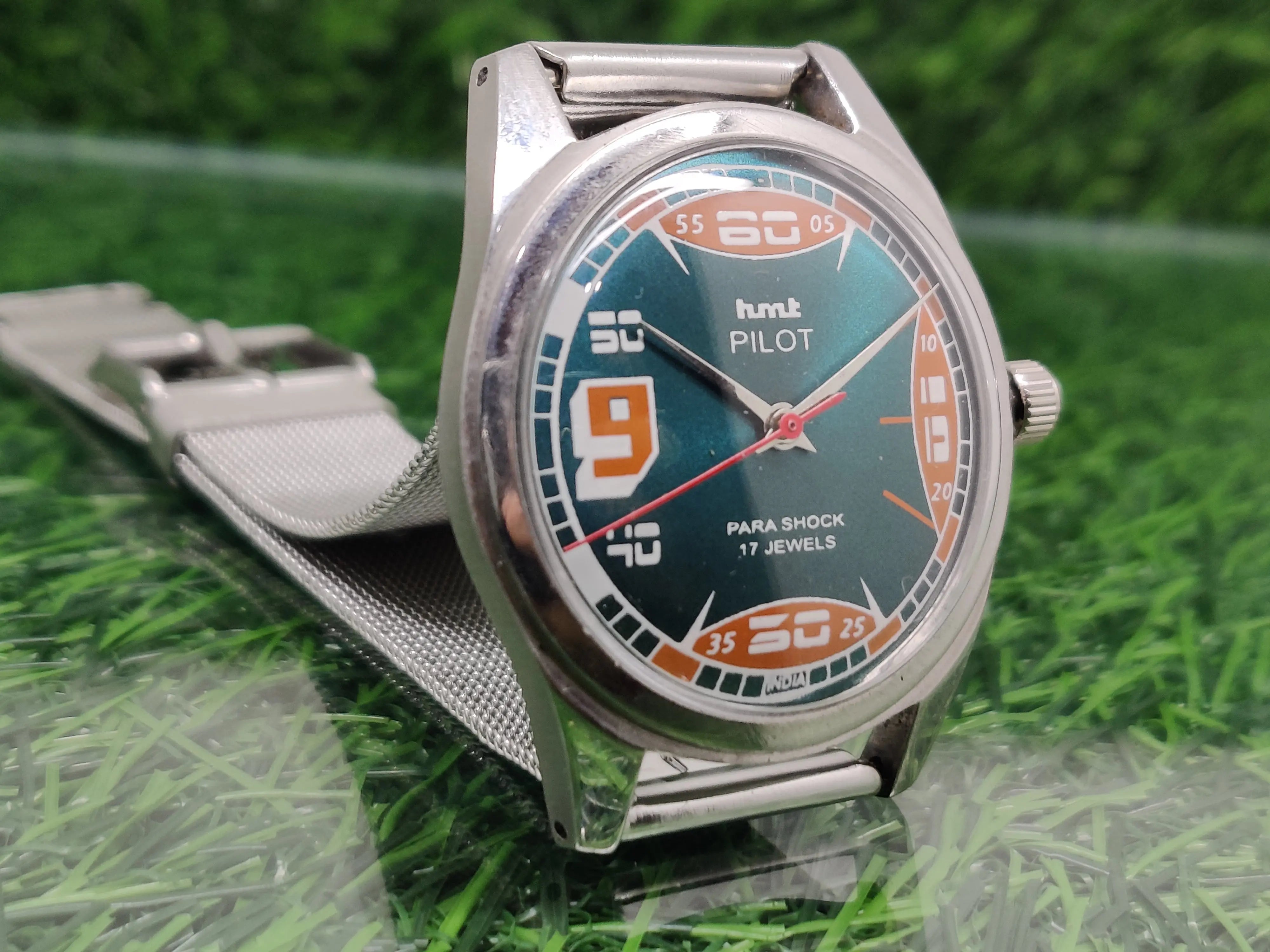 Hmt Pilot Mechanical Handwinding Movement stainless Steel Para Shock 17 Jewels Analog Dial Wrist Watch For Men National Watches
