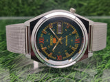 VINTAGE REFURBISHED SEIKO 5 AUTOMATIC JAPAN MENS DAY DATE WATCH - National Watches