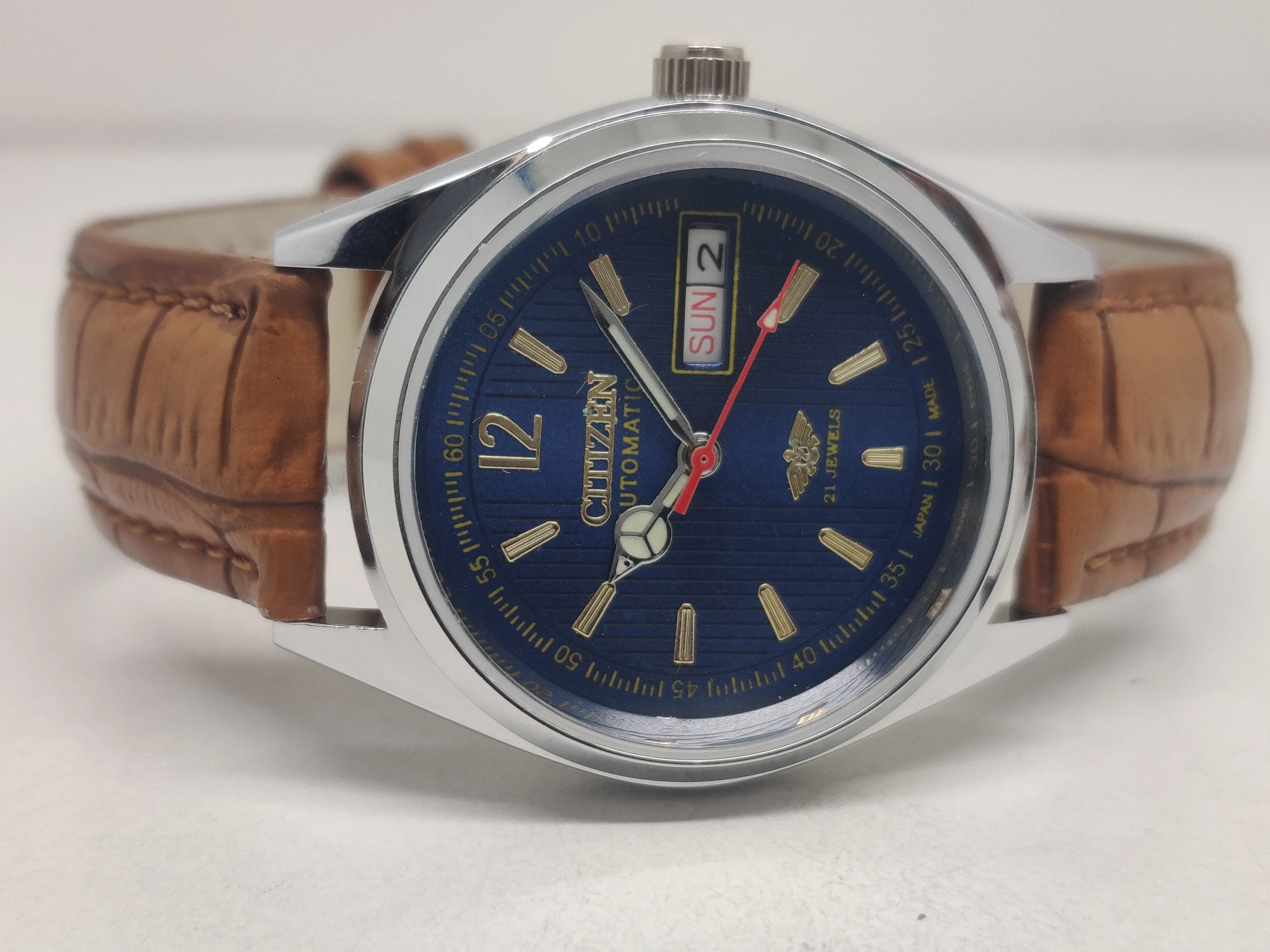CITIZEN AUTOMATIC 8200 MOVEMENT STAINLESS STEEL JAPAN MADE 21 JEWELS MEN S WRIST WATCH National Watches