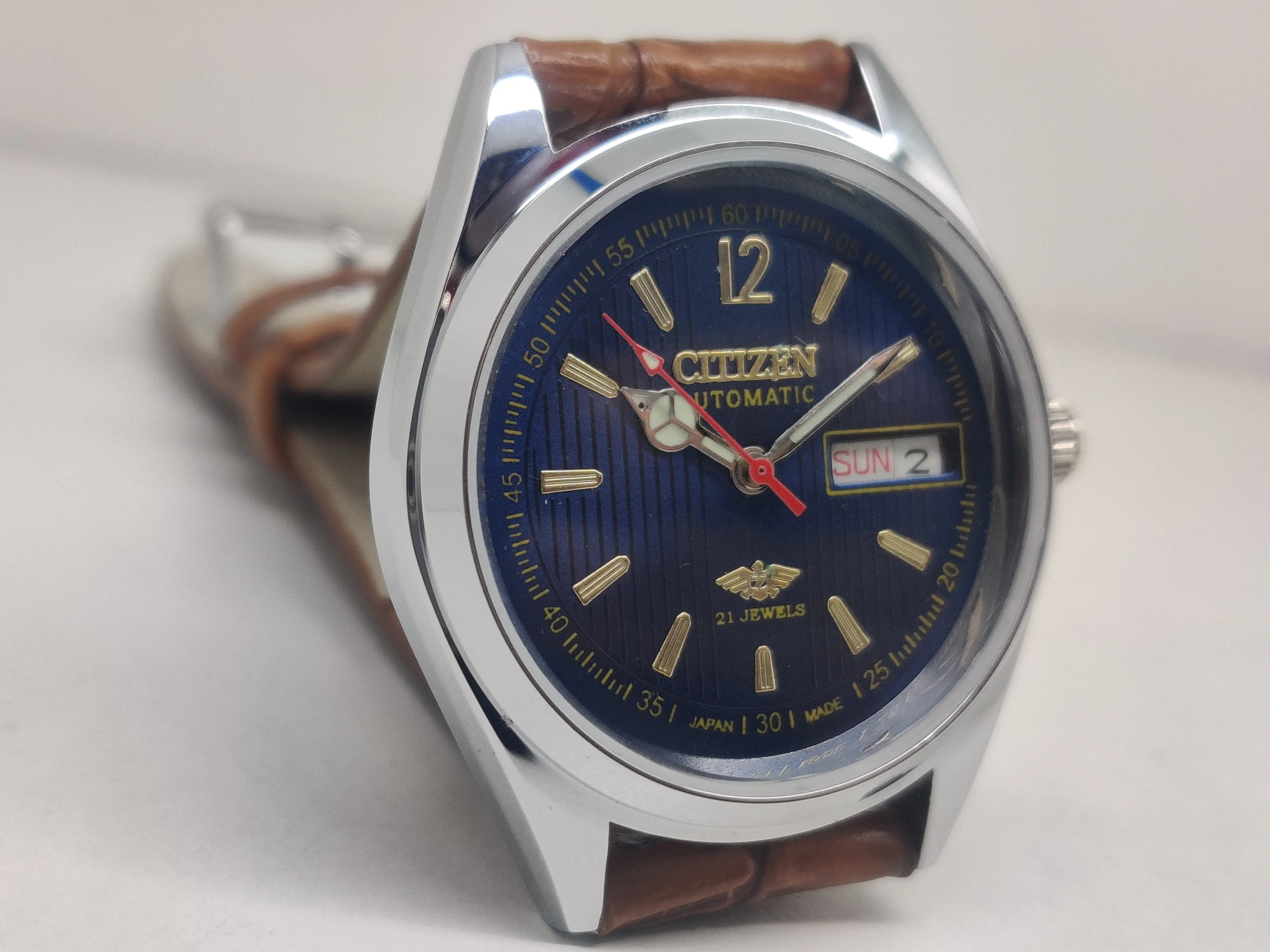 CITIZEN AUTOMATIC 8200 MOVEMENT STAINLESS STEEL JAPAN MADE 21 JEWELS MEN S WRIST WATCH National Watches