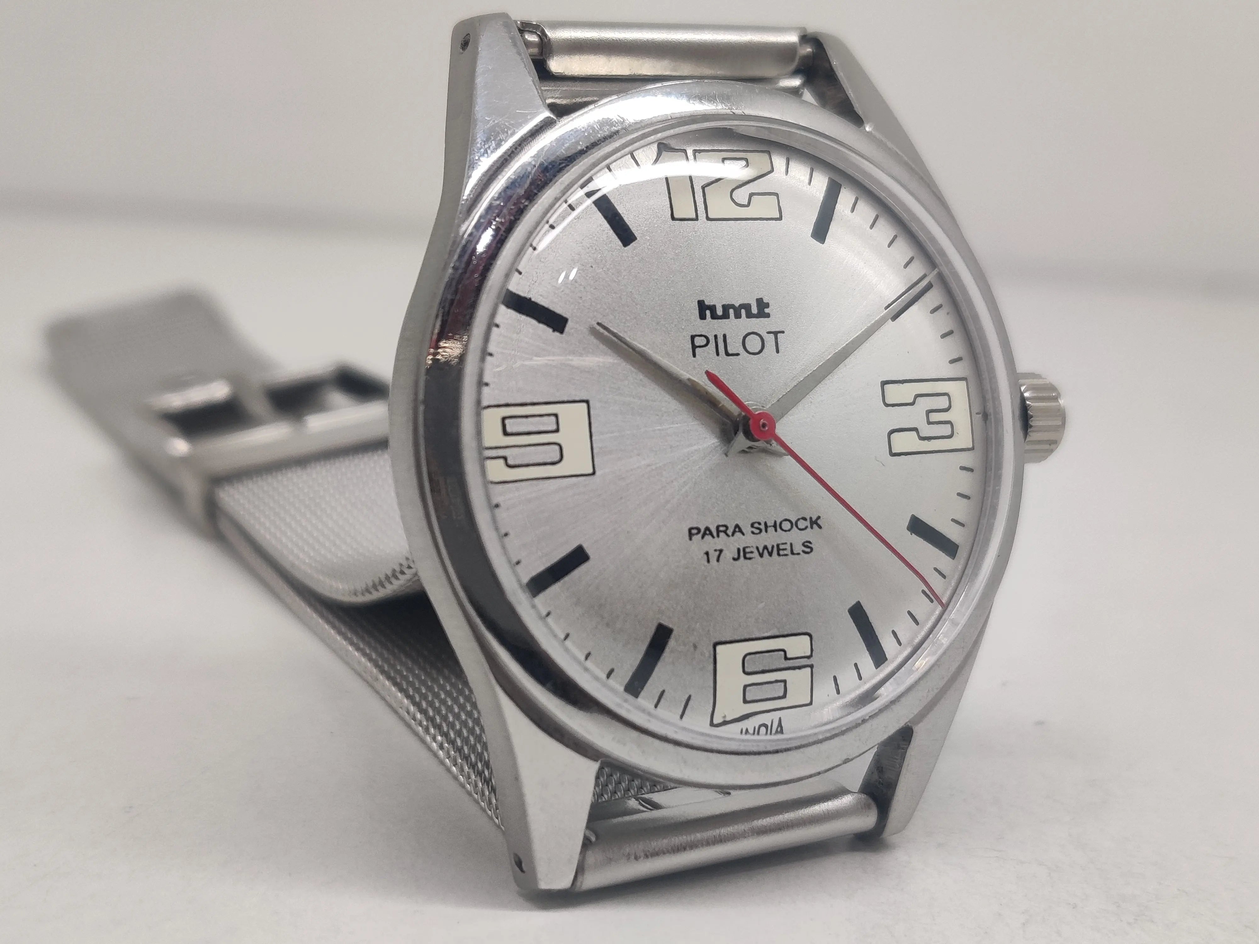 Hmt Pilot Mechanical Handwinding Movement stainless Steel Para Shock 17 Jewels Analog Dial Wrist Watch For Men National Watches