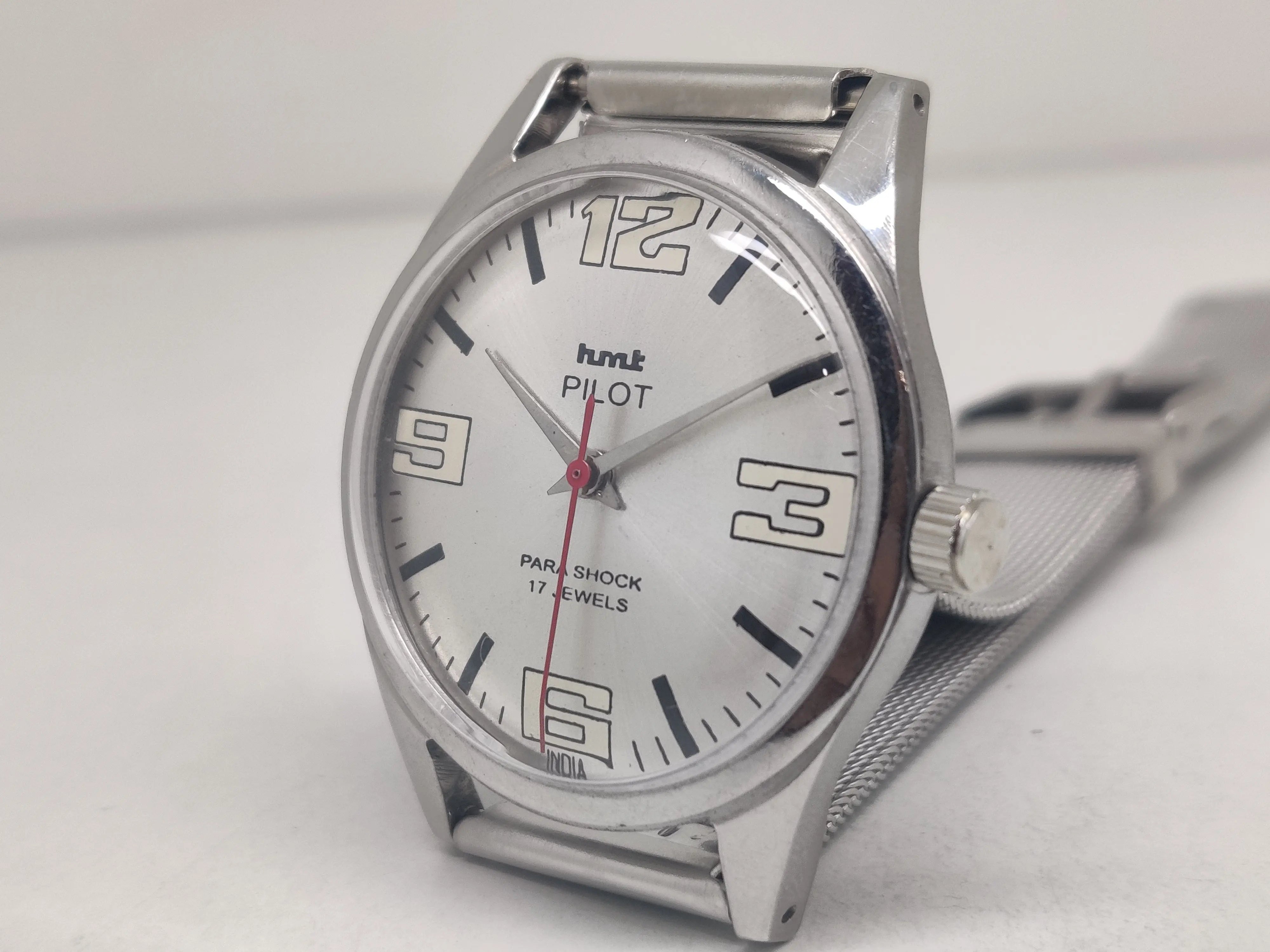 Hmt Pilot Mechanical Handwinding Movement stainless Steel Para Shock 17 Jewels Analog Dial Wrist Watch For Men National Watches