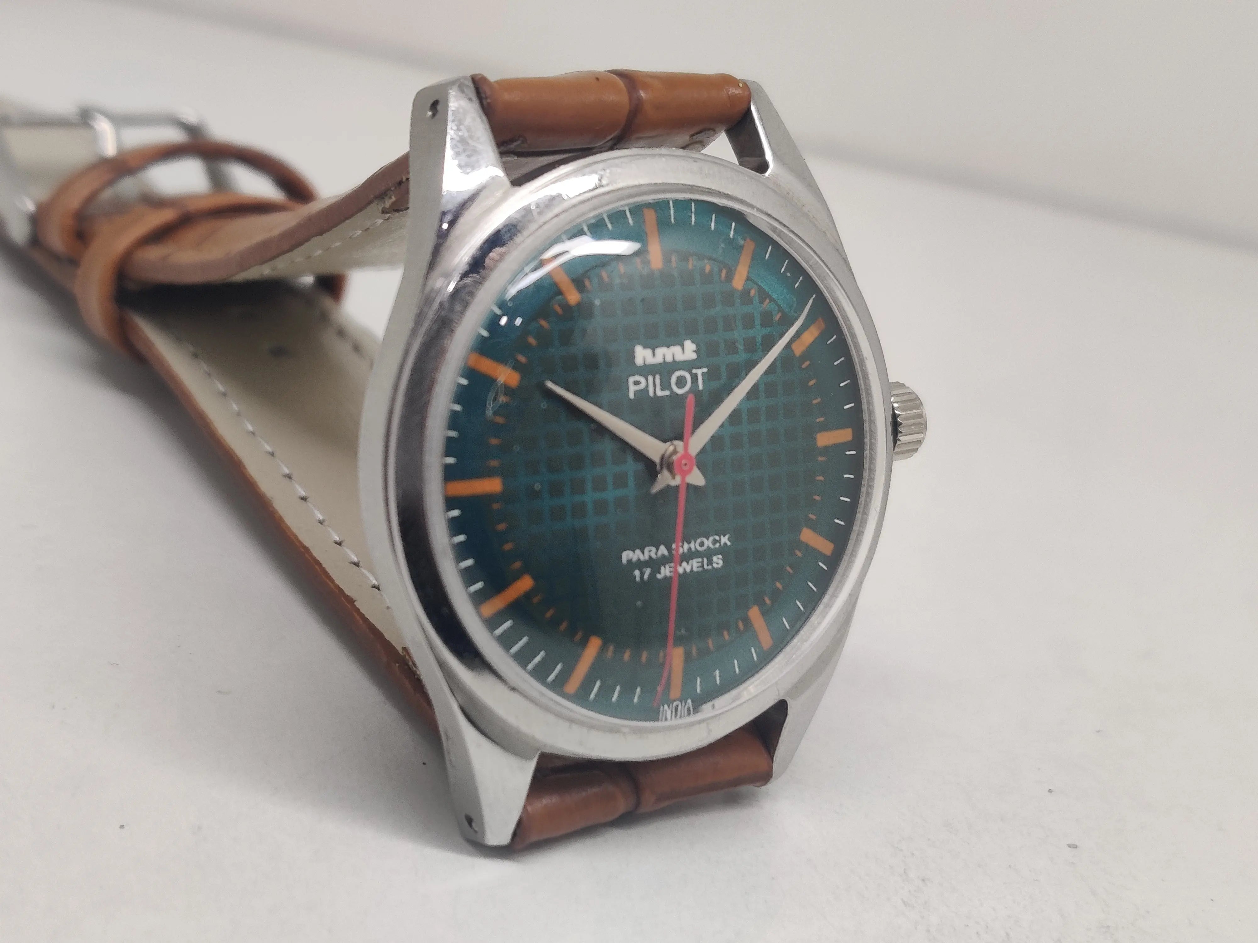 Hmt Pilot Mechanical Handwinding Movement stainless Steel Para Shock 17 Jewels Analog Dial Wrist Watch For Men National Watches