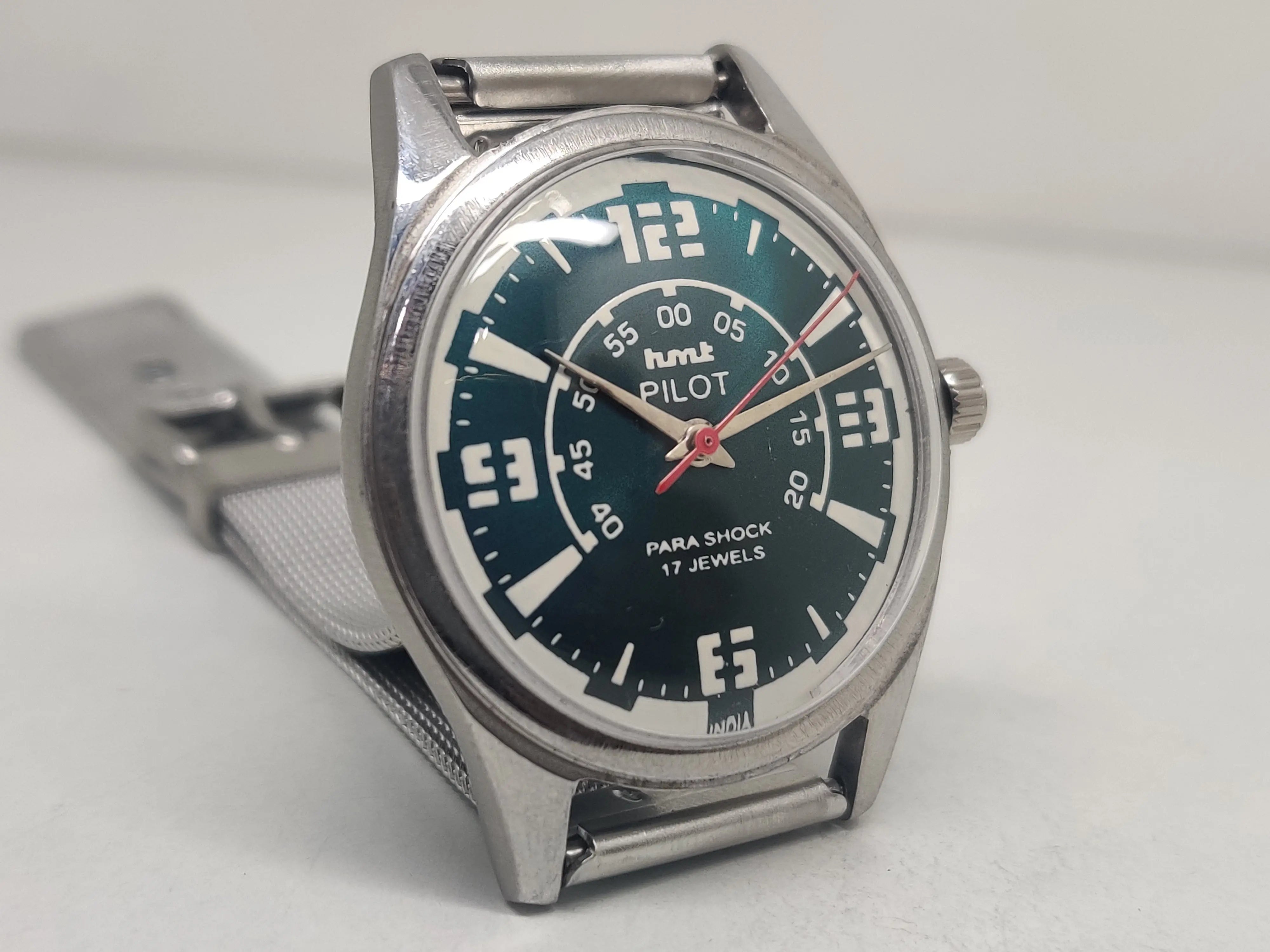 Hmt Pilot Mechanical Handwinding Movement stainless Steel Para Shock 17 Jewels Analog Dial Wrist Watch For Men National Watches