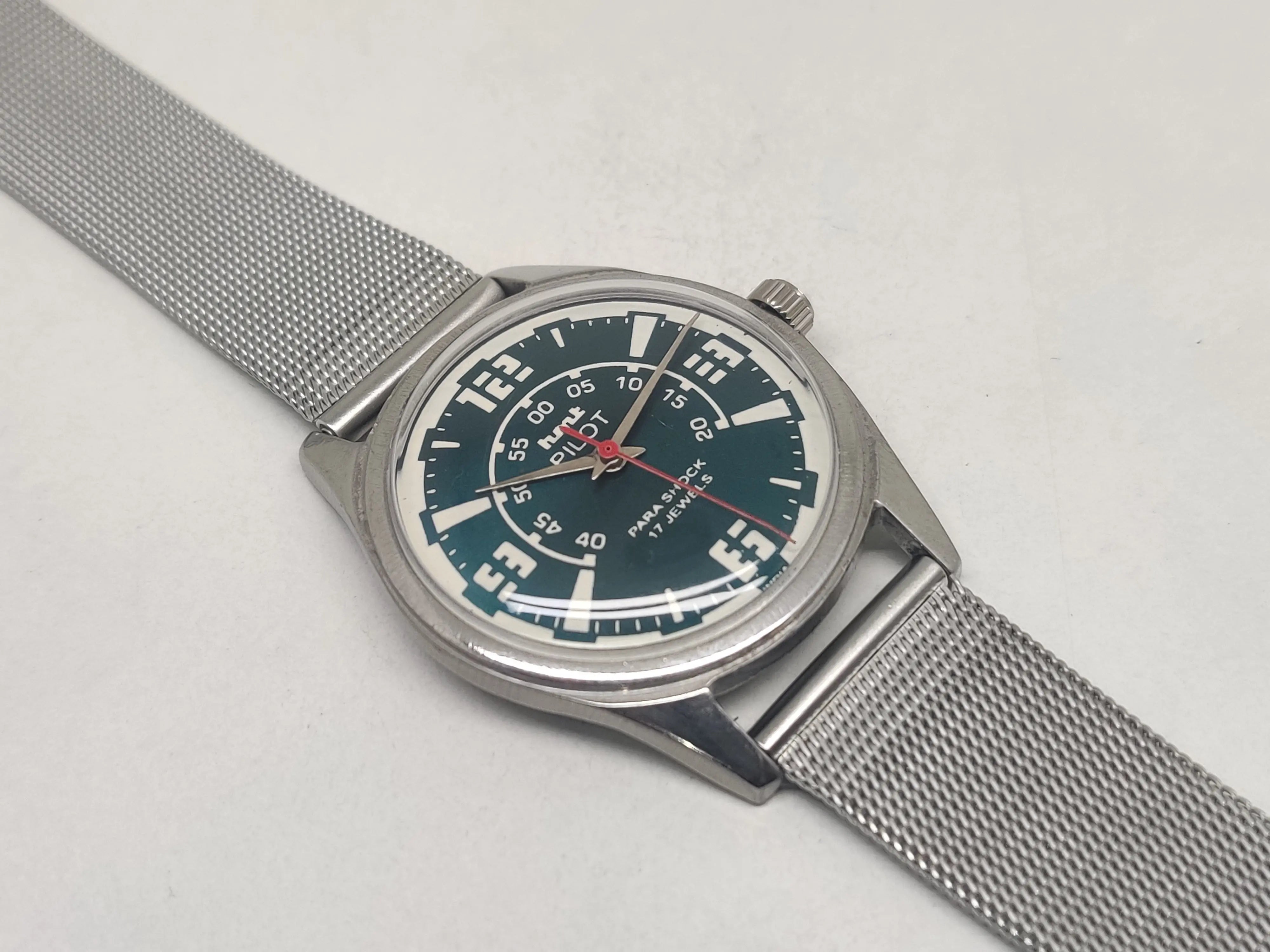 Hmt Pilot Mechanical Handwinding Movement stainless Steel Para Shock 17 Jewels Analog Dial Wrist Watch For Men National Watches