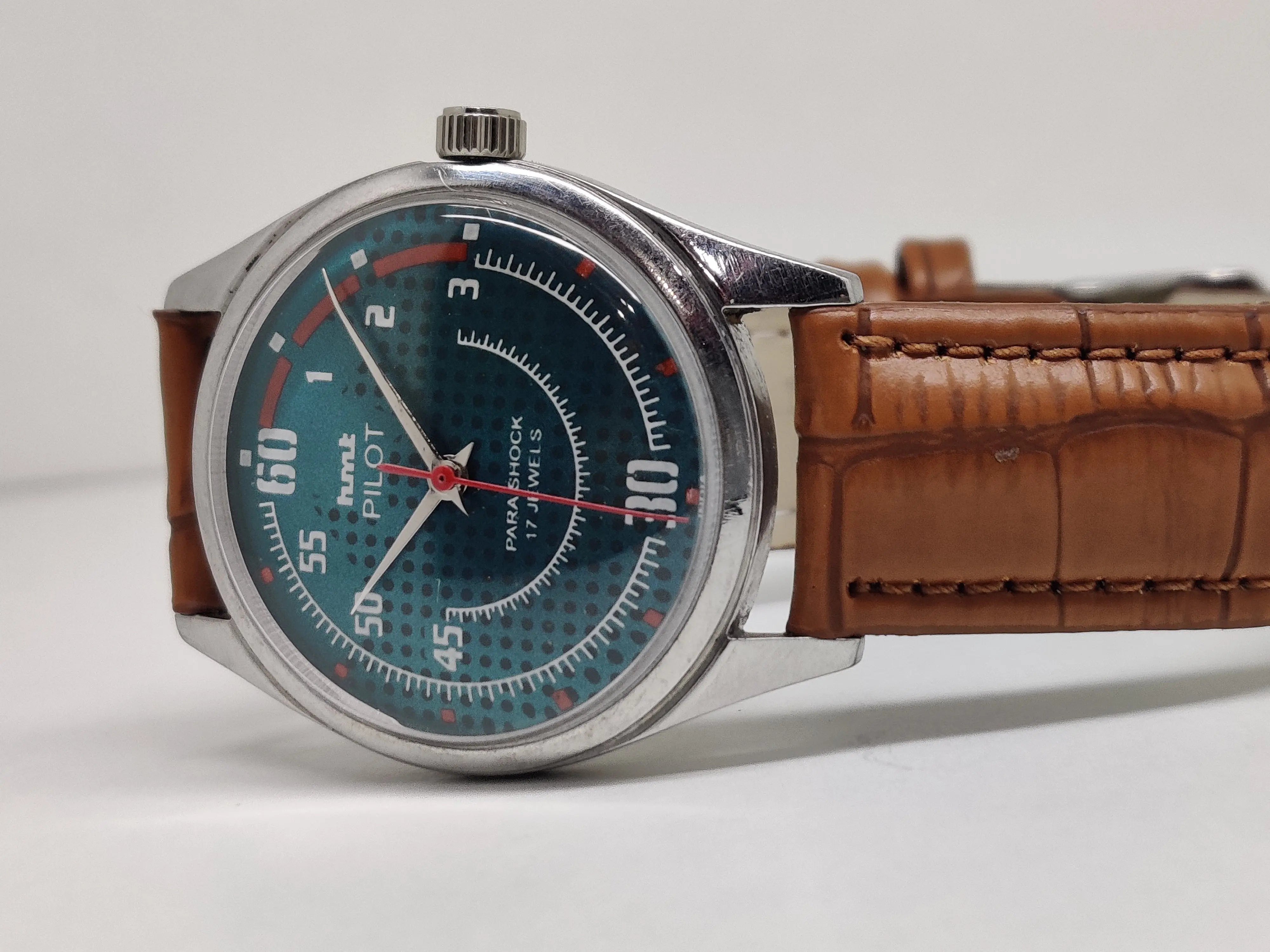 Hmt Pilot Mechanical Handwinding Movement stainless Steel Para Shock 17 Jewels Analog Dial Wrist Watch For Men National Watches