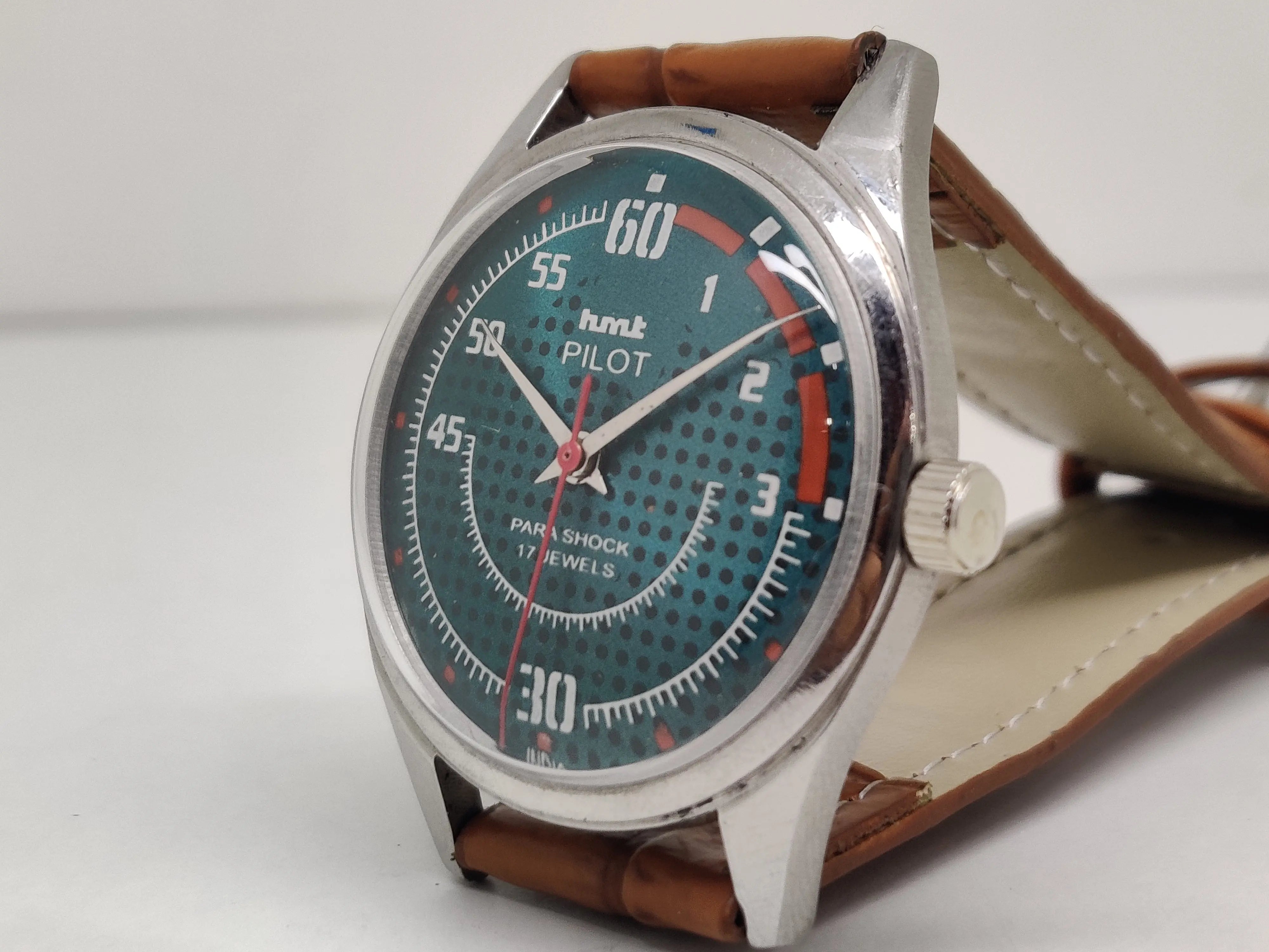 Hmt Pilot Mechanical Handwinding Movement stainless Steel Para Shock 17 Jewels Analog Dial Wrist Watch For Men National Watches