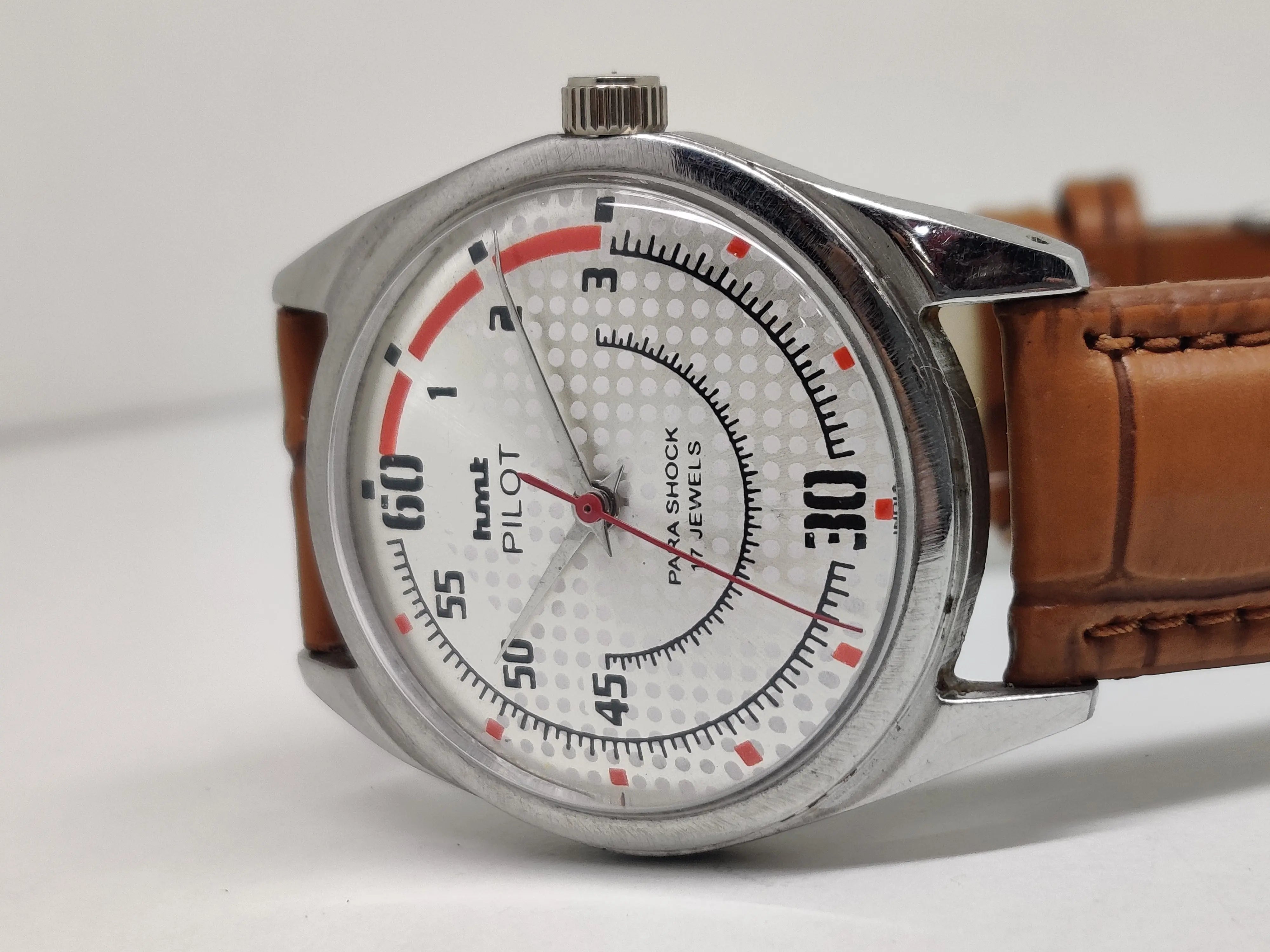 Hmt Pilot Mechanical Handwinding Movement stainless Steel Para Shock 17 Jewels Analog Dial Wrist Watch For Men National Watches