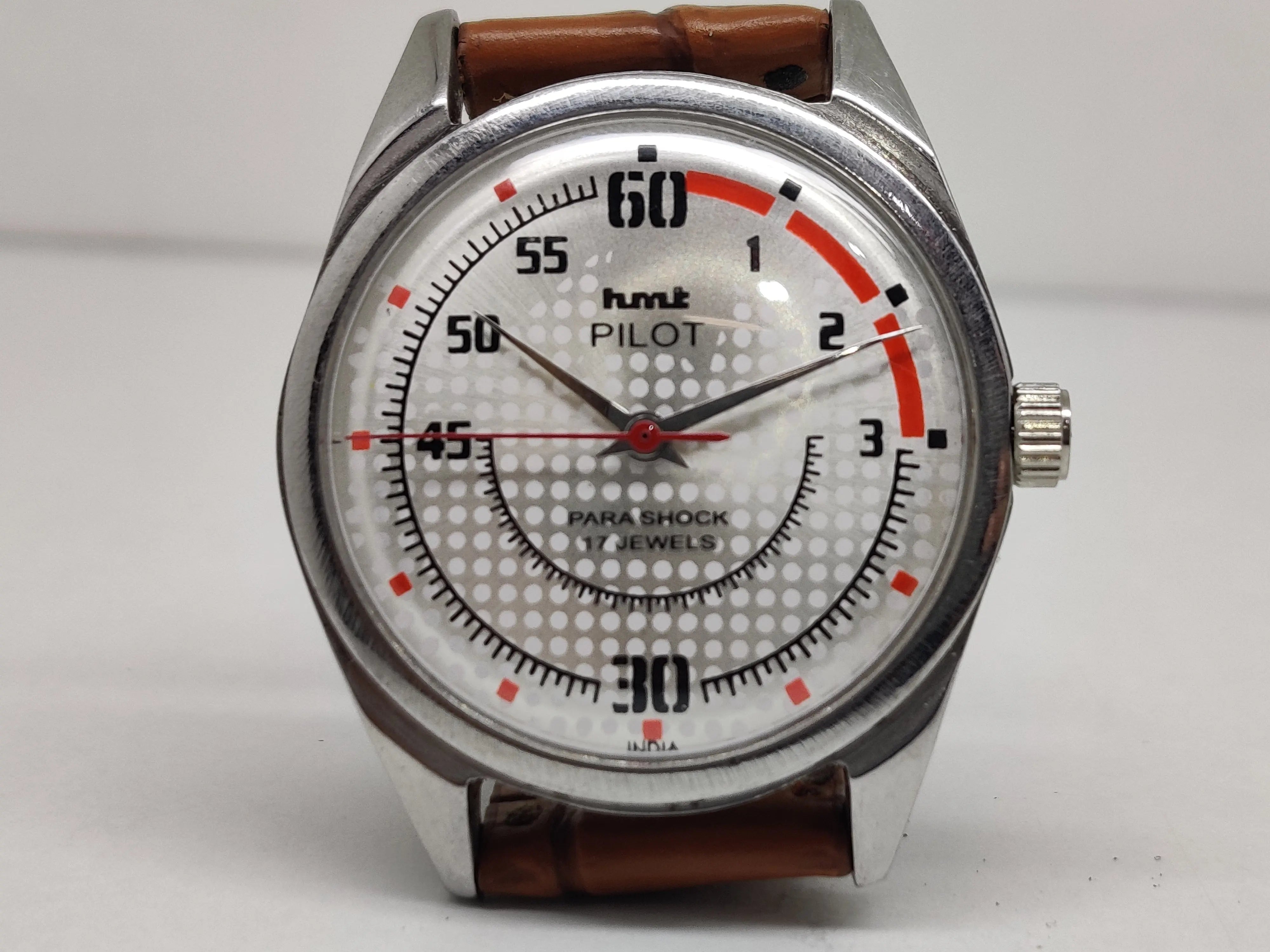Hmt Pilot Mechanical Handwinding Movement stainless Steel Para Shock 17 Jewels Analog Dial Wrist Watch For Men National Watches