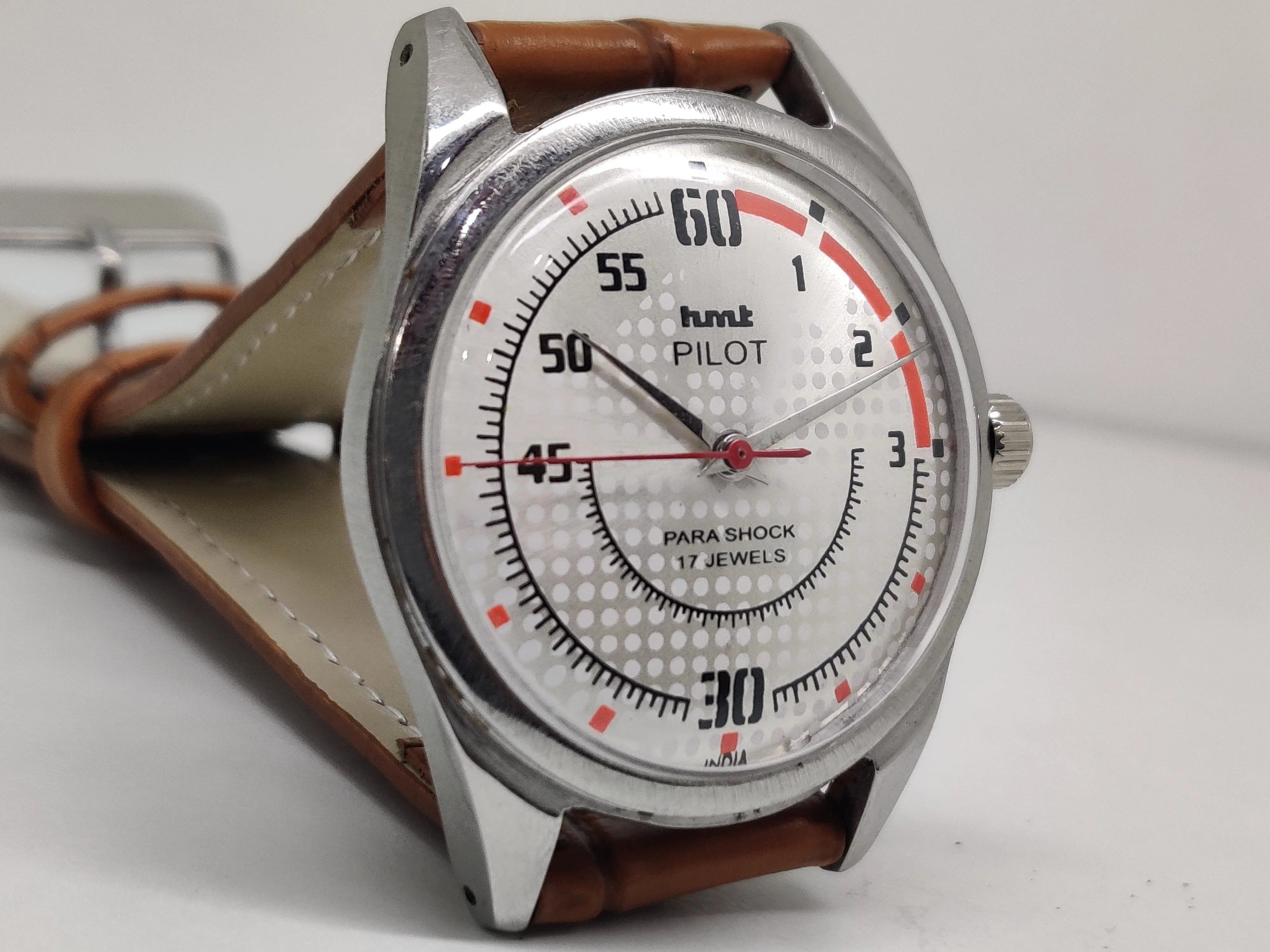 Hmt Pilot Mechanical Handwinding Movement stainless Steel Para Shock 17 Jewels Analog Dial Wrist Watch For Men National Watches