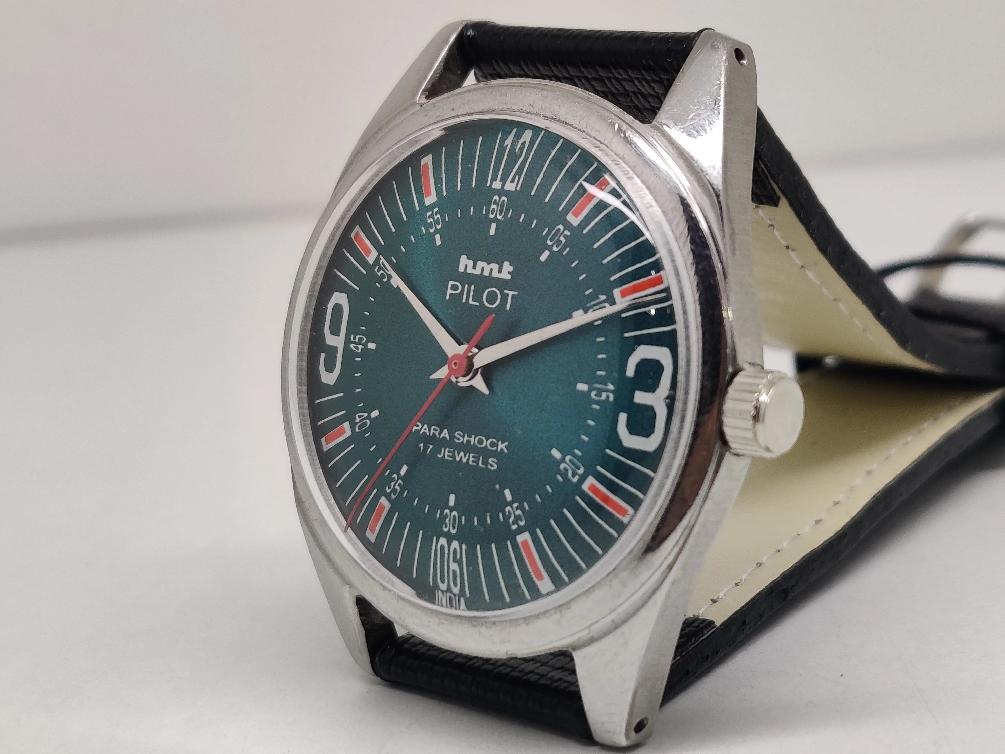 Hmt Pilot Mechanical Handwinding Movement stainless Steel Para Shock 17 Jewels Analog Dial Wrist Watch For Men National Watches