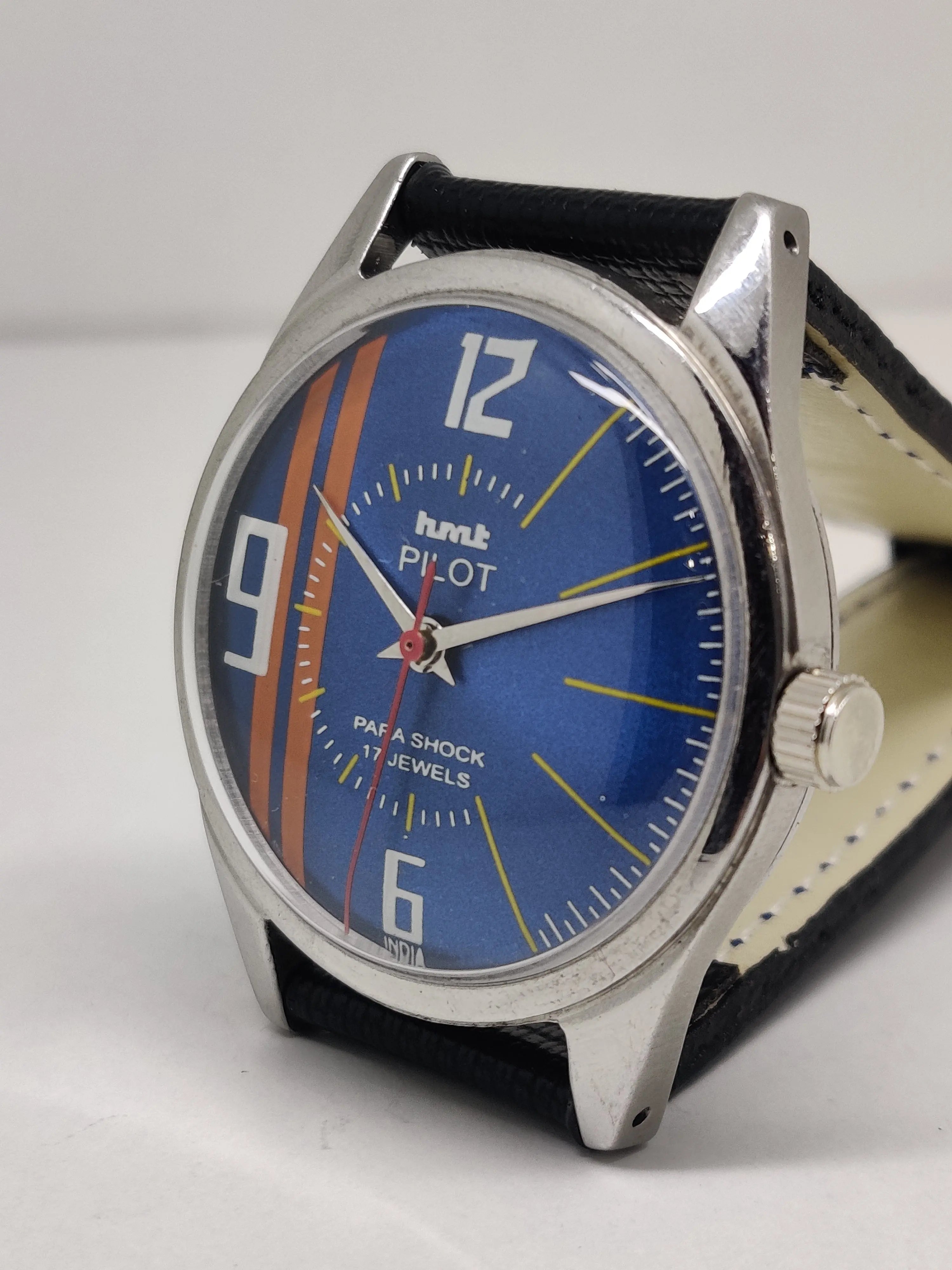 Hmt Pilot Mechanical Handwinding Movement stainless Steel Para Shock 17 Jewels Analog Dial Wrist Watch For Men National Watches