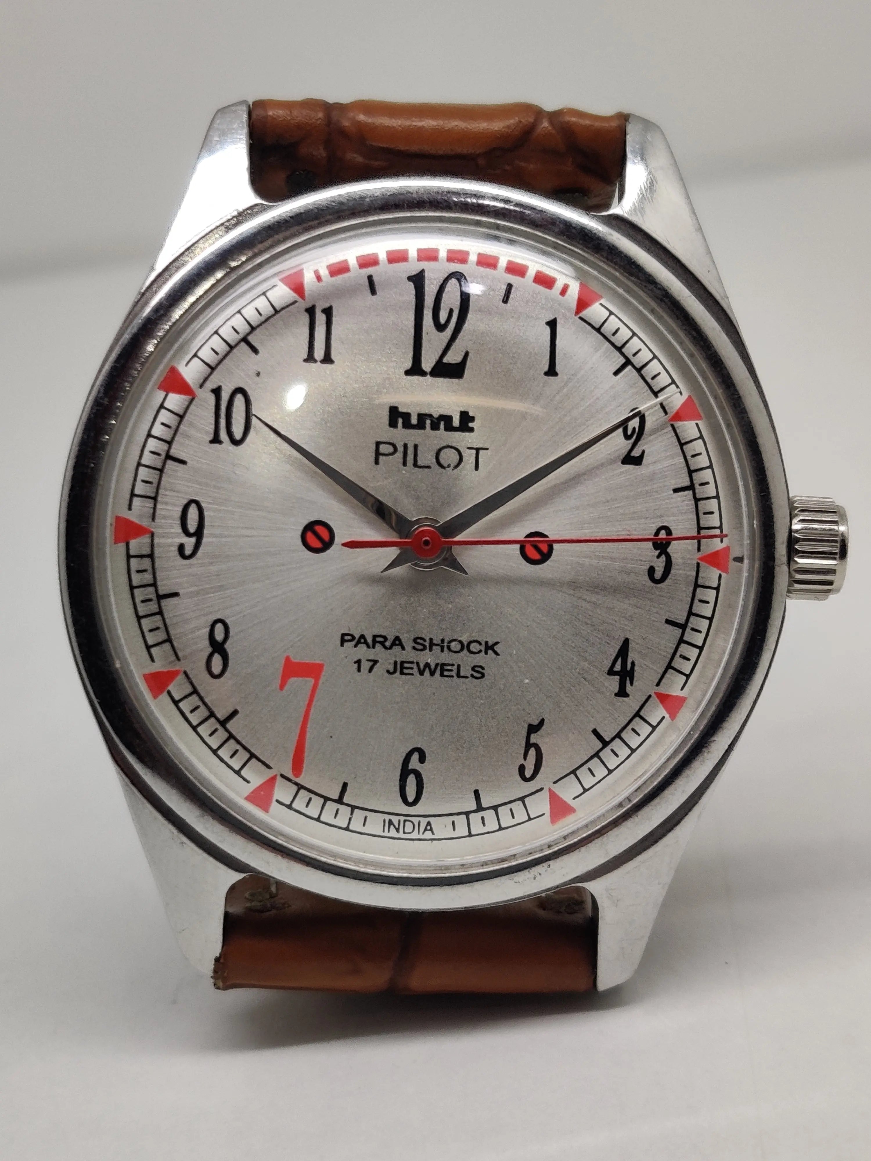 Hmt Pilot Mechanical Handwinding Movement stainless Steel Para Shock 17 Jewels Analog Dial Wrist Watch For Men National Watches