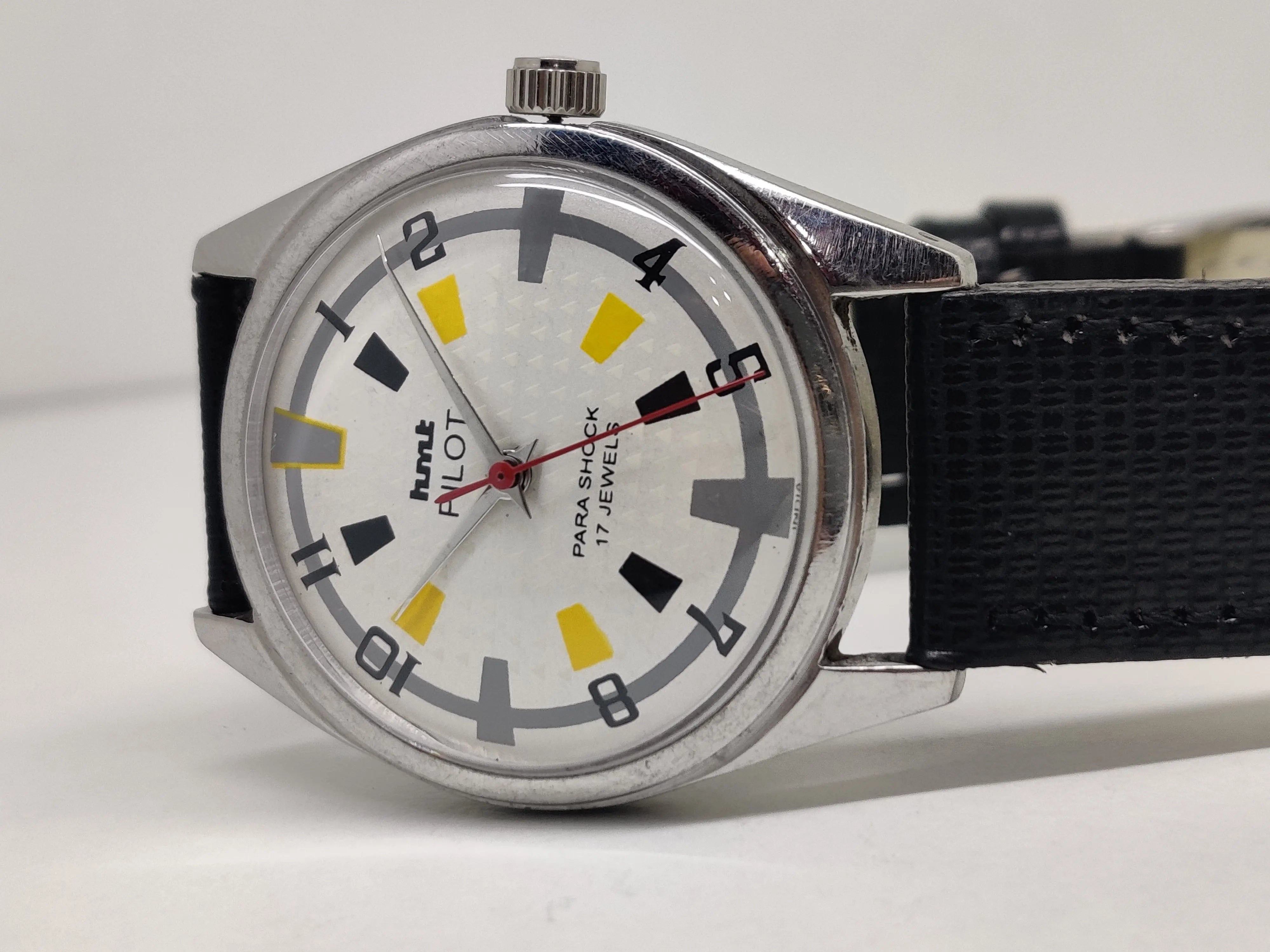 Hmt Pilot Mechanical Handwinding Movement stainless Steel Para Shock 17 Jewels Analog Dial Wrist Watch For Men National Watches