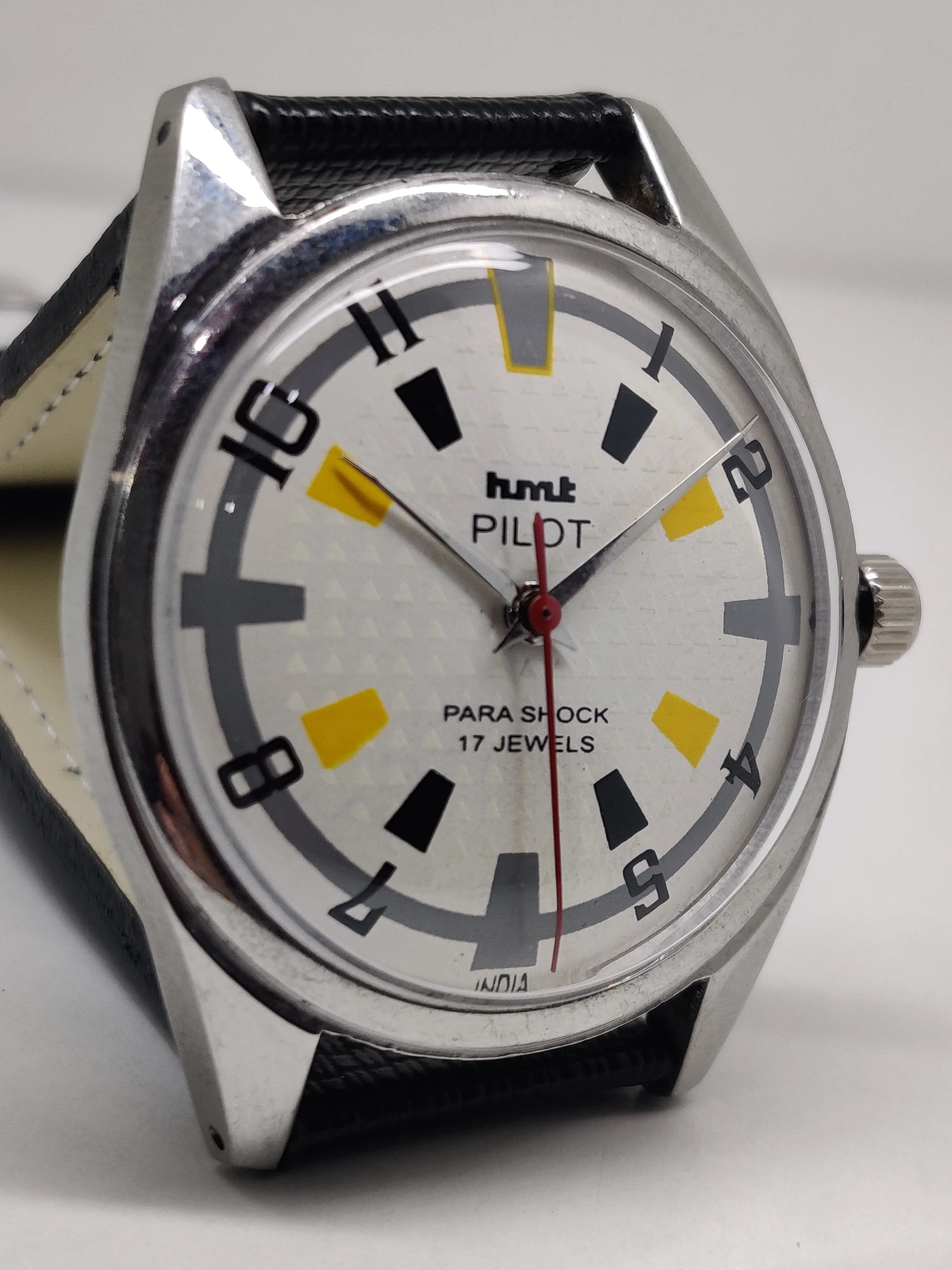 Hmt Pilot Mechanical Handwinding Movement stainless Steel Para Shock 17 Jewels Analog Dial Wrist Watch For Men National Watches