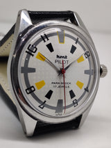 Hmt Pilot Mechanical Handwinding Movement stainless Steel Para Shock 17 Jewels Analog Dial Wrist Watch For Men