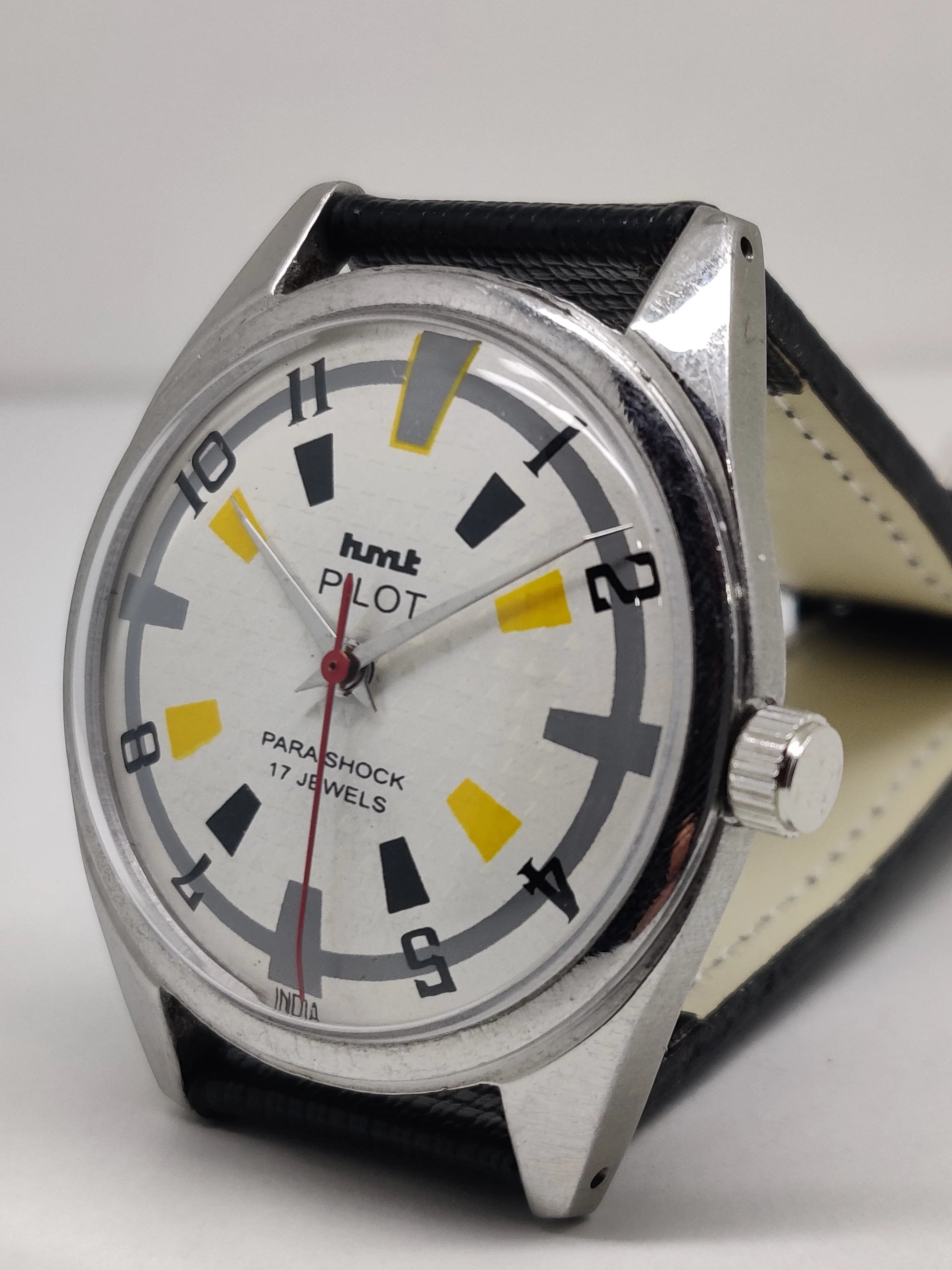 Hmt Pilot Mechanical Handwinding Movement stainless Steel Para Shock 17 Jewels Analog Dial Wrist Watch For Men National Watches