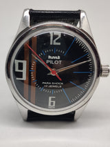 Hmt Pilot Mechanical Handwinding Movement stainless Steel Para Shock 17 Jewels Analog Dial Wrist Watch For Men