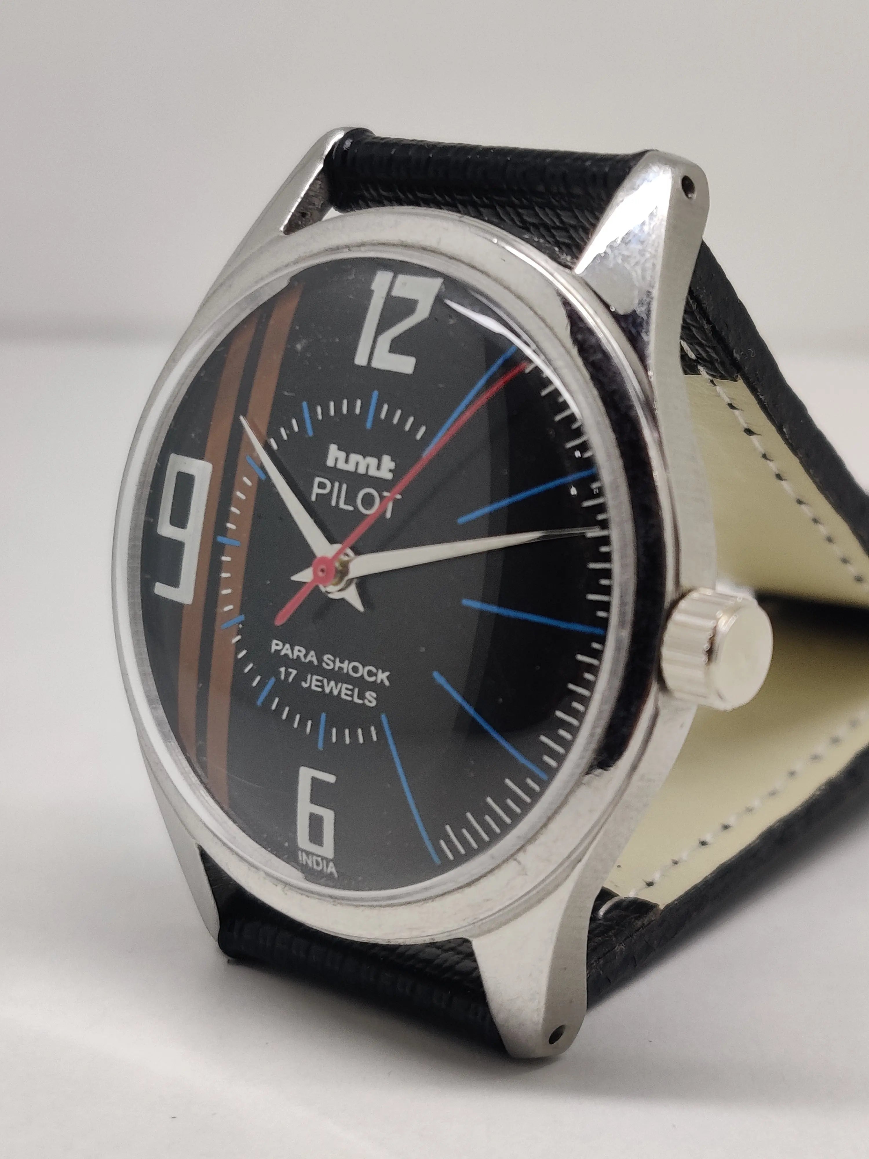 Hmt Pilot Mechanical Handwinding Movement stainless Steel Para Shock 17 Jewels Analog Dial Wrist Watch For Men National Watches