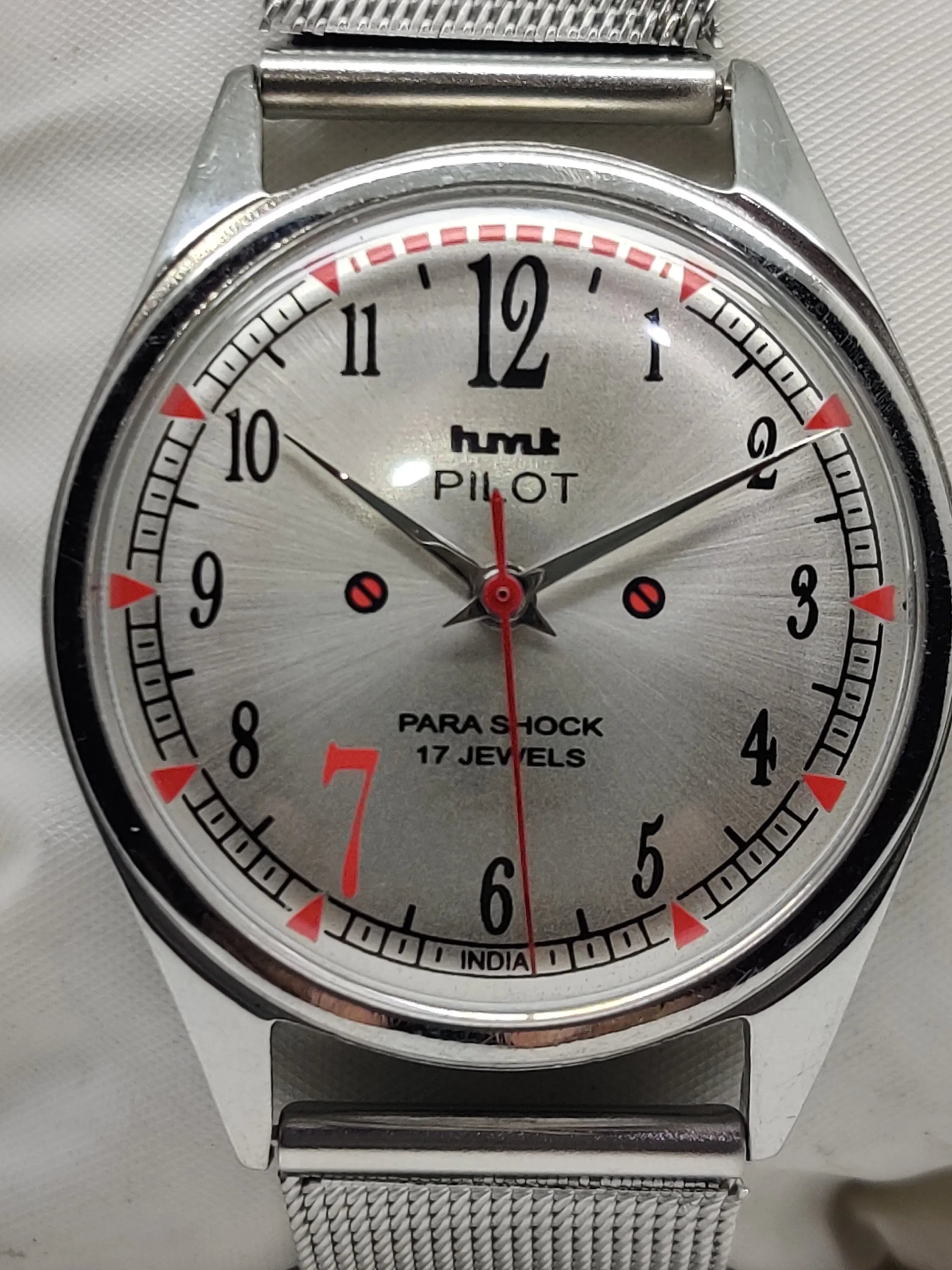 Hmt Pilot Mechanical Handwinding Movement stainless Steel Para Shock 17 Jewels Analog Dial Wrist Watch For Men National Watches