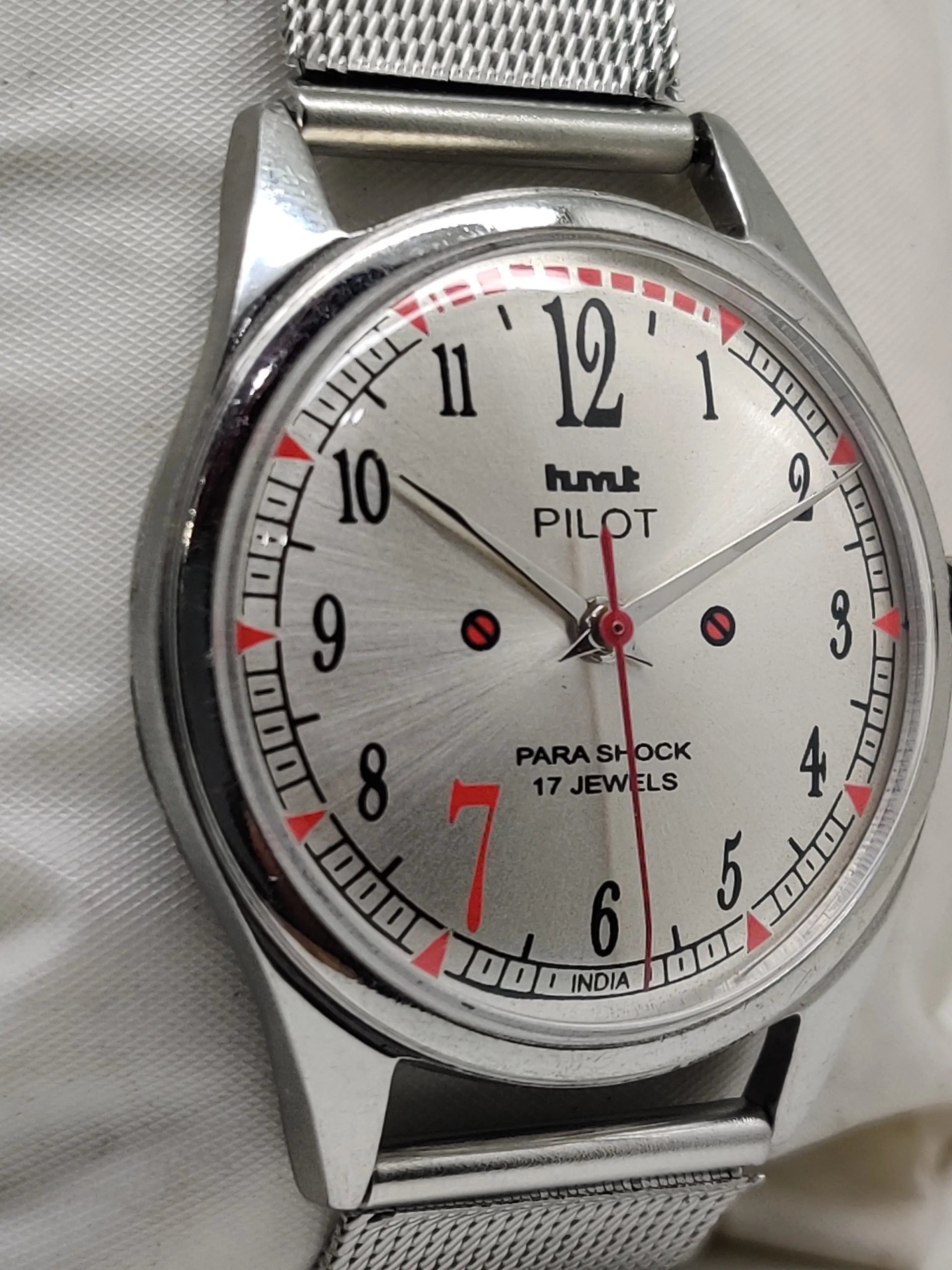 Hmt Pilot Mechanical Handwinding Movement stainless Steel Para Shock 17 Jewels Analog Dial Wrist Watch For Men National Watches