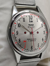 Hmt Pilot Mechanical Handwinding Movement stainless Steel Para Shock 17 Jewels Analog Dial Wrist Watch For Men