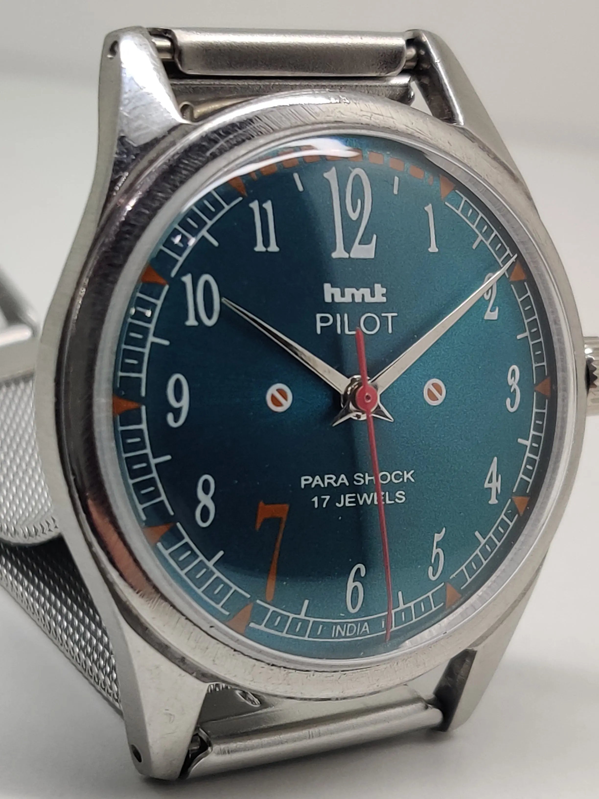 Hmt Pilot Mechanical Handwinding Movement stainless Steel Para Shock 17 Jewels Analog Dial Wrist Watch For Men National Watches
