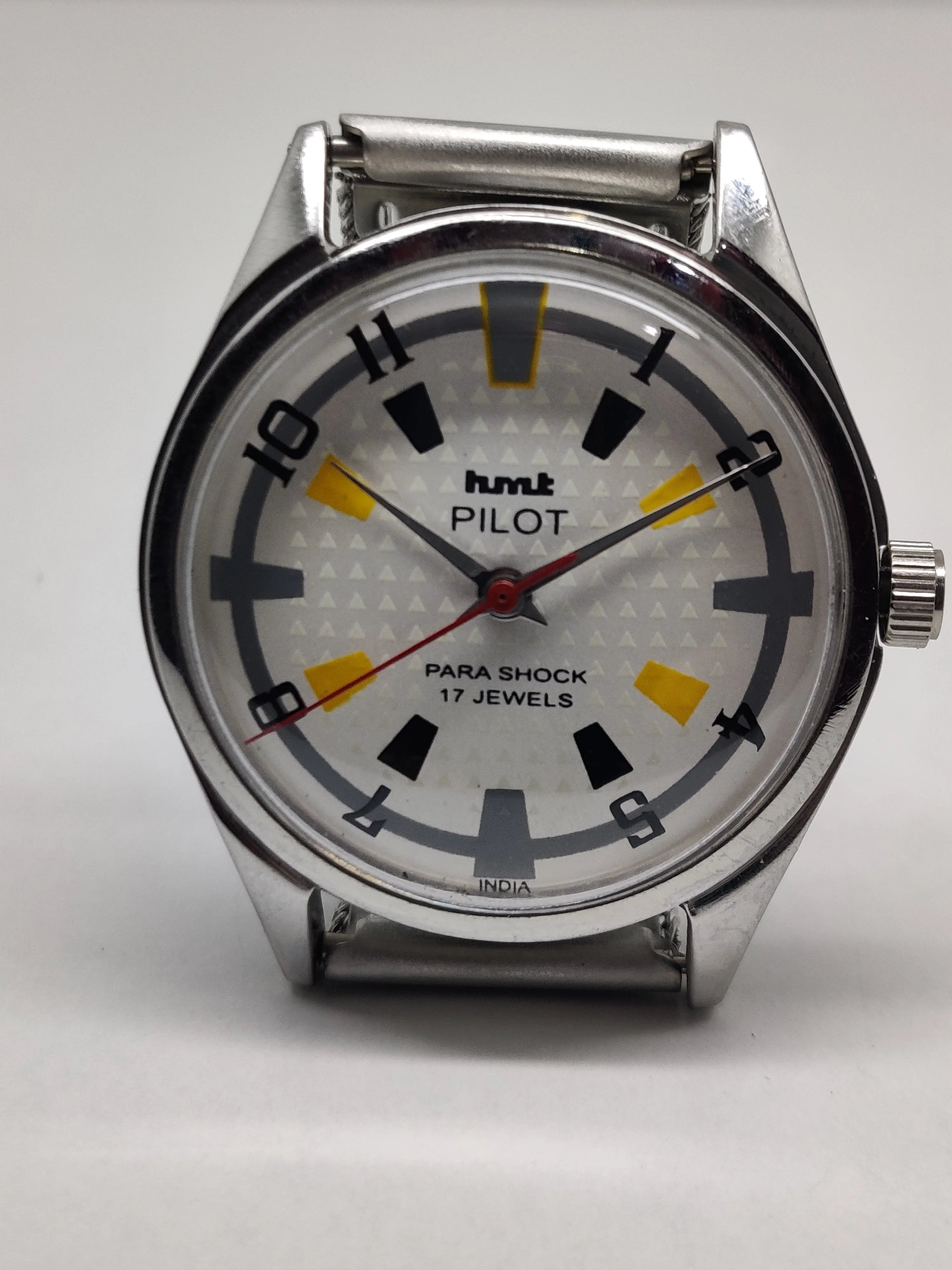 Hmt Pilot Mechanical Handwinding Movement stainless Steel Para Shock 17 Jewels Analog Dial Wrist Watch For Men National Watches