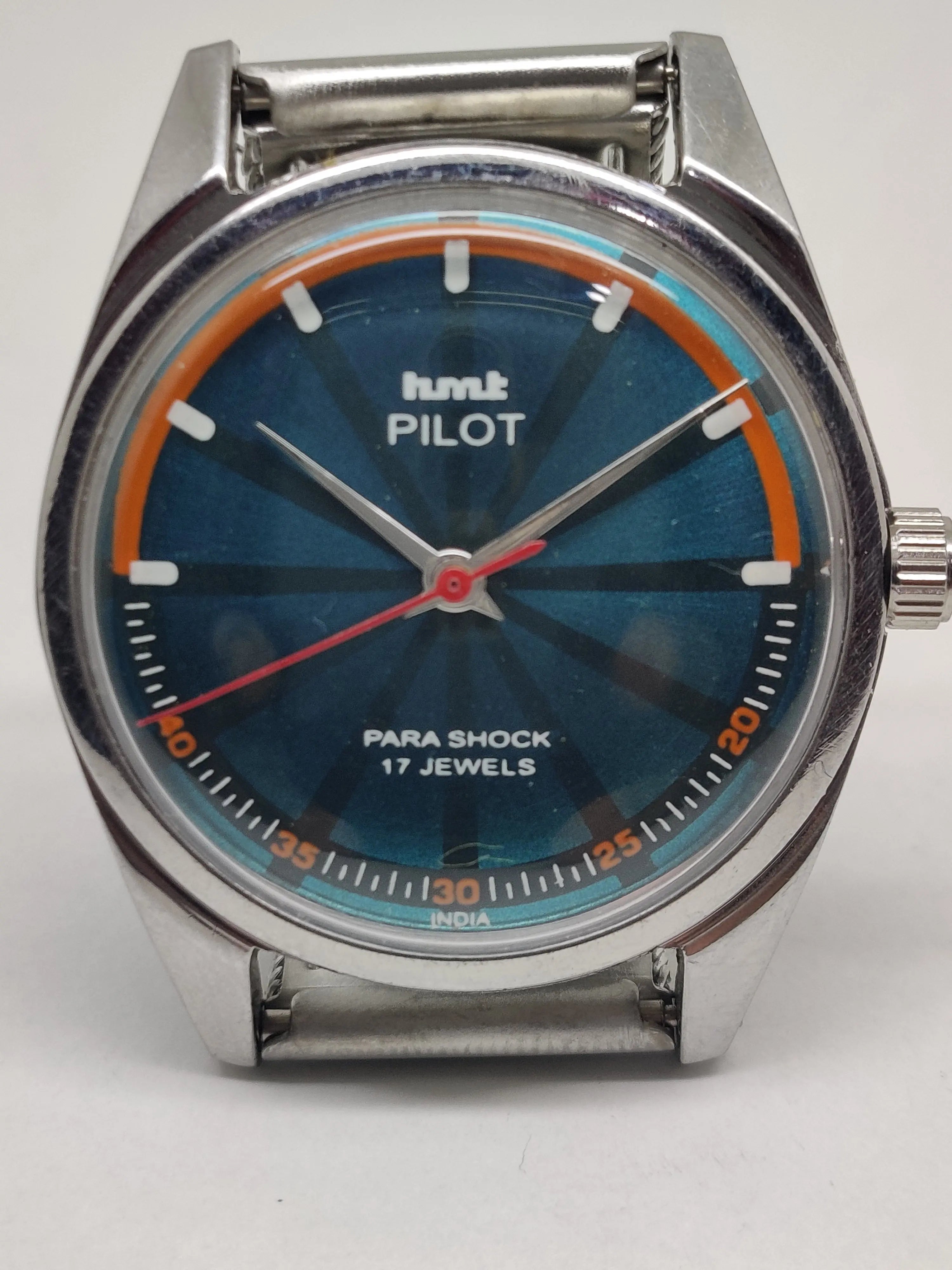 Hmt Pilot Mechanical Handwinding Movement stainless Steel Para Shock 17 Jewels Analog Dial Wrist Watch For Men National Watches