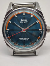 Hmt Pilot Mechanical Handwinding Movement stainless Steel Para Shock 17 Jewels Analog Dial Wrist Watch For Men National Watches