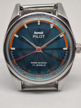 Hmt Pilot Mechanical Handwinding Movement stainless Steel Para Shock 17 Jewels Analog Dial Wrist Watch For Men